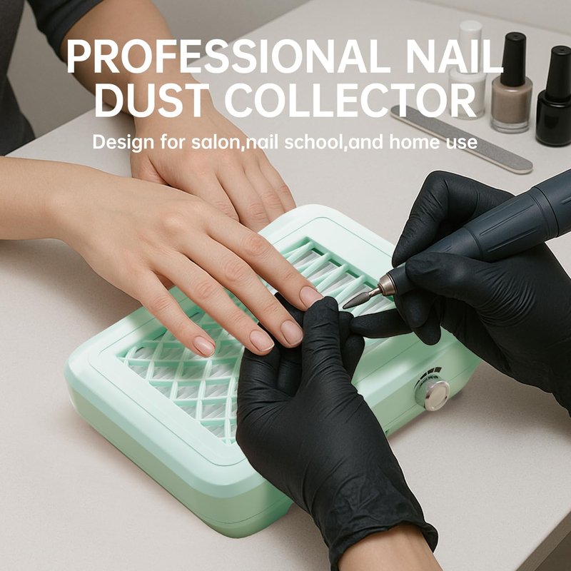 Nail Tech Dust Collector - 4-Speed Nail Vacuum with Reusable & Disposable Filters | Ideal for Acrylic Nails, Salon & Home Use