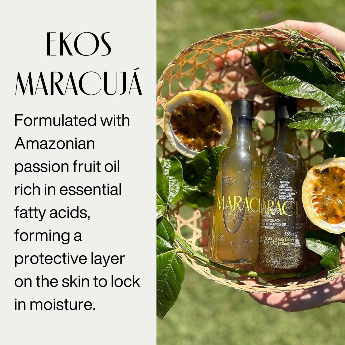 natura - Passion Fruit Triple Phase Body Oil – Maracujá Oil Moisturizer for Soft Glowing Skin, Vegan Skincare, Hydrating & Nourishing Brazilian Beauty – 6.7 fl oz (200ml)