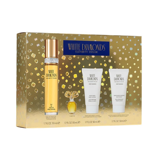 Elizabeth Taylor White Diamonds Ladies Gift Set With Spray, Body Lotion, Body Wash & Perfume