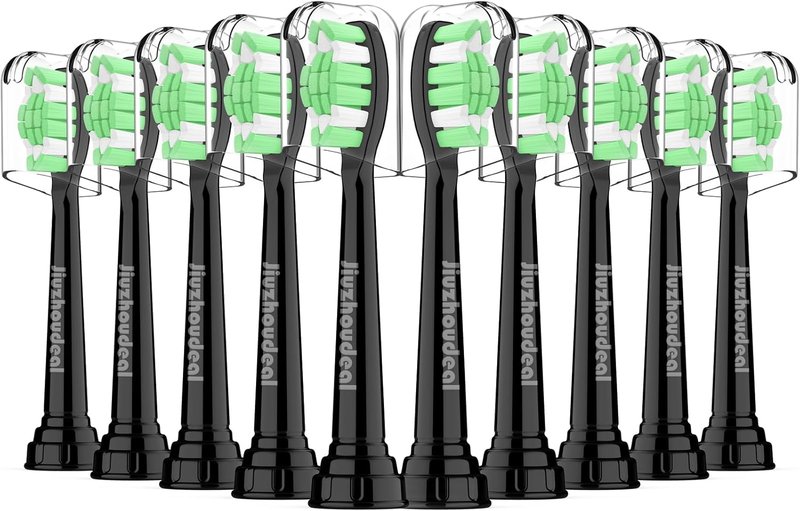 Philips Sonicare Replacement Brush Heads - 10-Pack Compatible Electric Toothbrush Heads | Black