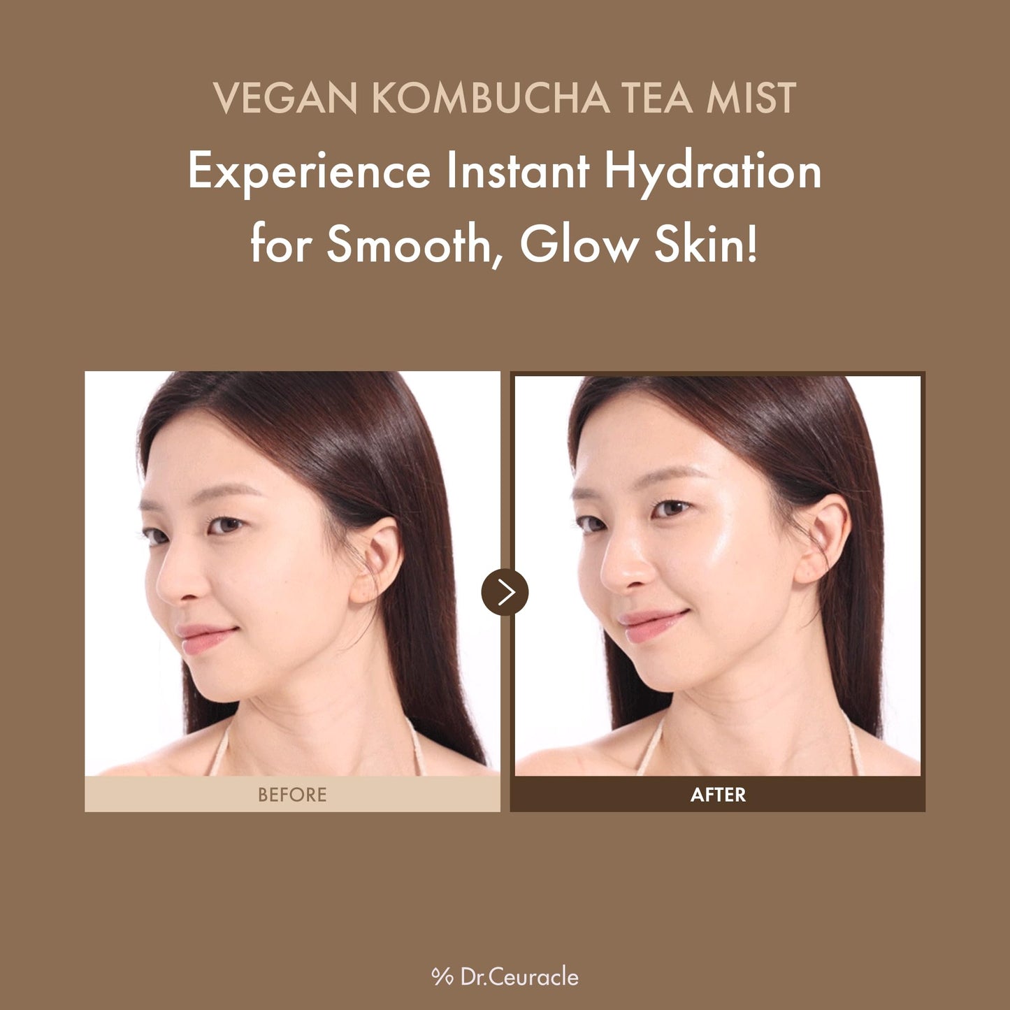 Dr.Ceuracle Vegan Kombucha Tea Mist - Hydrating Face Mist, Portable Milky Spray Serum, Korean Skincare for Stocking Stuffers (80 ml / 2.70 fl. oz.)