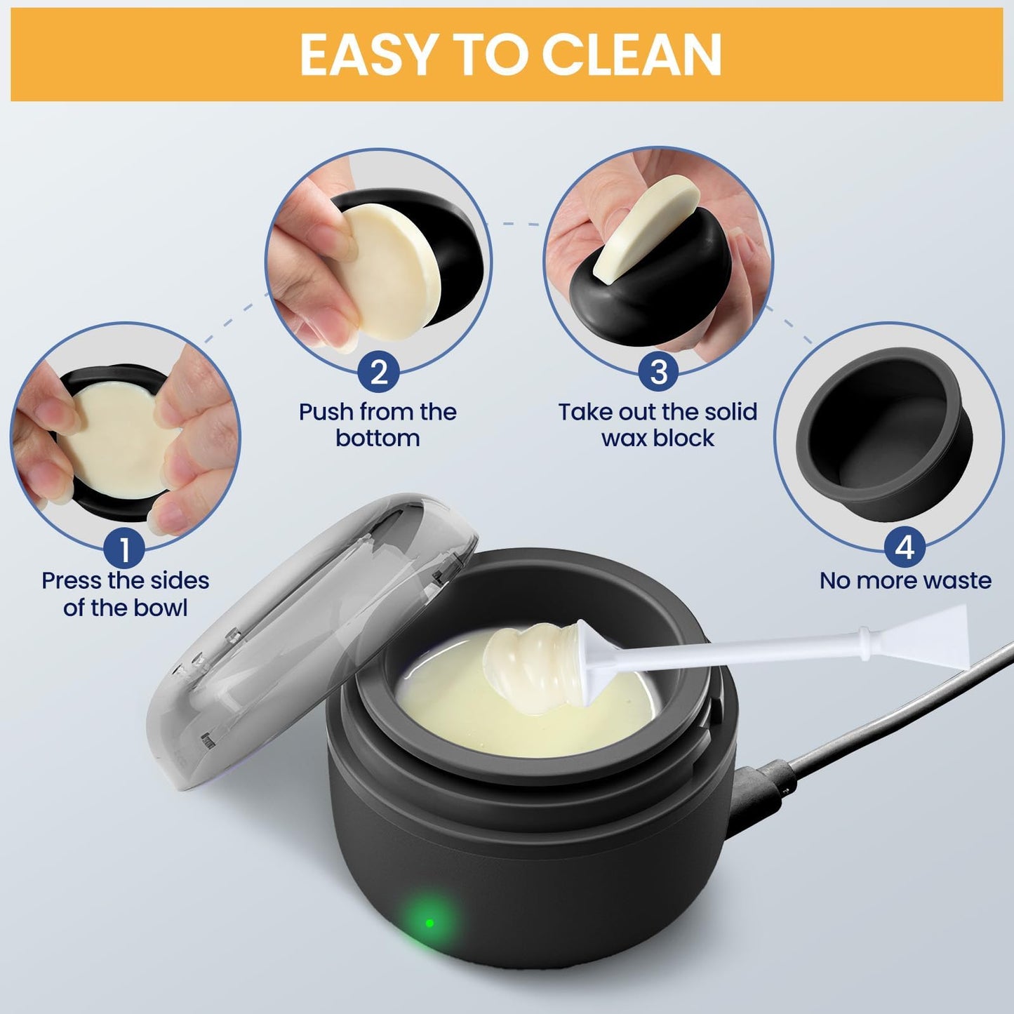 SUERBEATY Nose Wax Kit Men, Nose Hair Wax Kit with 100 g Nose Wax, Use 20 Times, Nose and Ear Hair Removal Kit For Men, USB Fast Heat, Constant Temperature, Multi-Accessories, Travel Use, Light Black