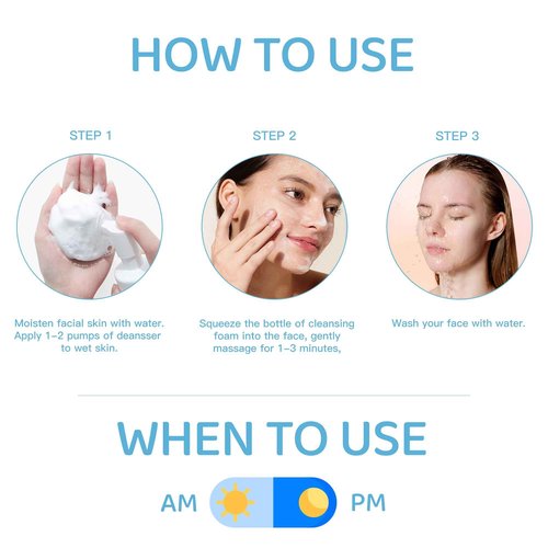 Amino Acid Cleansing Mousse: Hydrating Gentle Cleanser, Contains amino acids, Boosts Moisture and Helps Prevent Tight, Dry Skin, deeply cleanses pores,Washing Away Excess Oil, Impurities & Makeup150ML