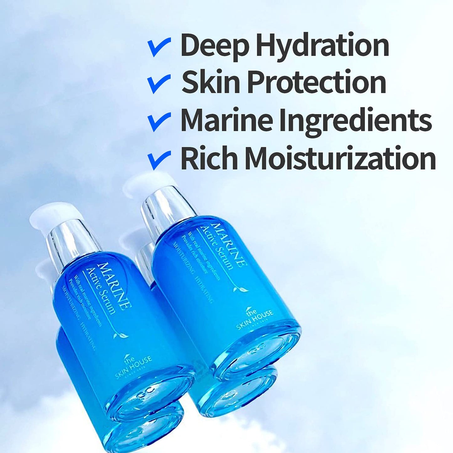 THE SKIN HOUSE Marine Active Serum 1.69 fl.oz Deep Hydration, Moisturizing | Ceramide, Hyaluronic Acid, Algae, Pearl | Korean Skin Care, 50ml