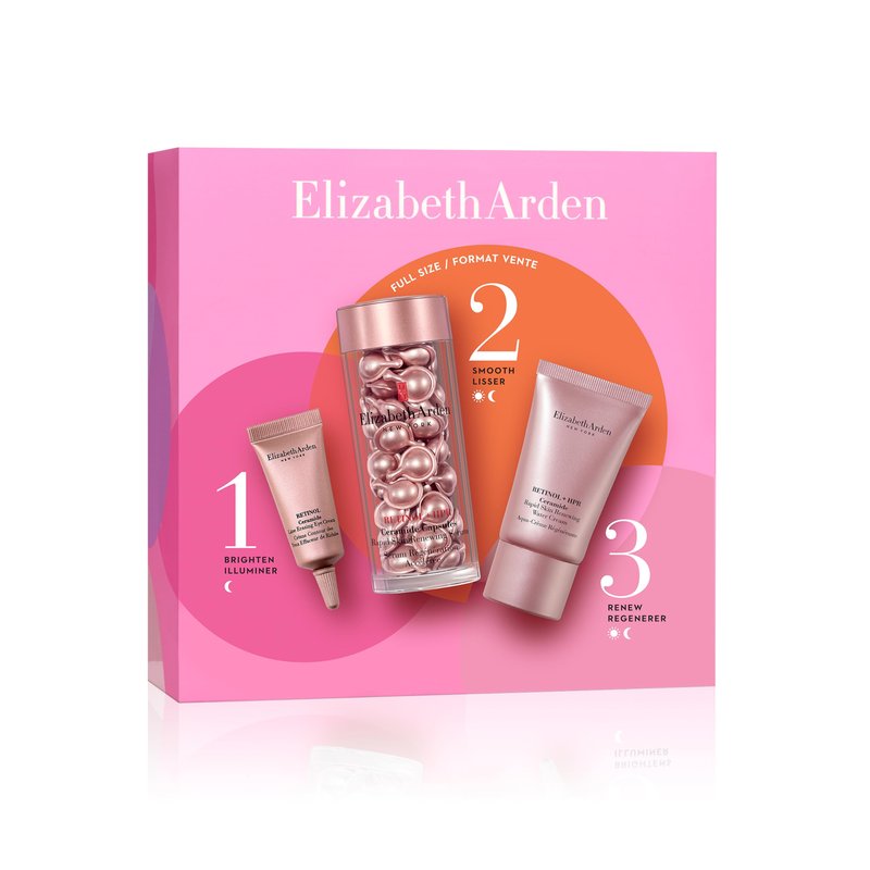 Elizabeth Arden Retinol + HPR Ceramide 3-Piece Skin Care Gift Set for Women, Includes Serum Capsules, Water Cream, & Eye Cream