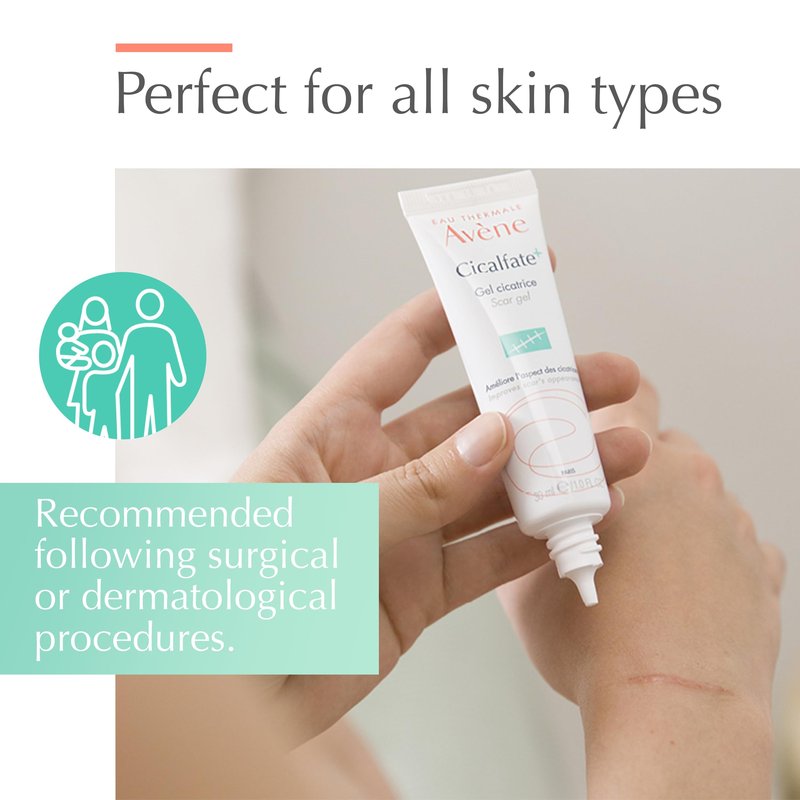 Avène Cicalfate+ Scar Gel, Silicone Massage Gel for Superficial & Dermatological Scars, 1 Fl Oz