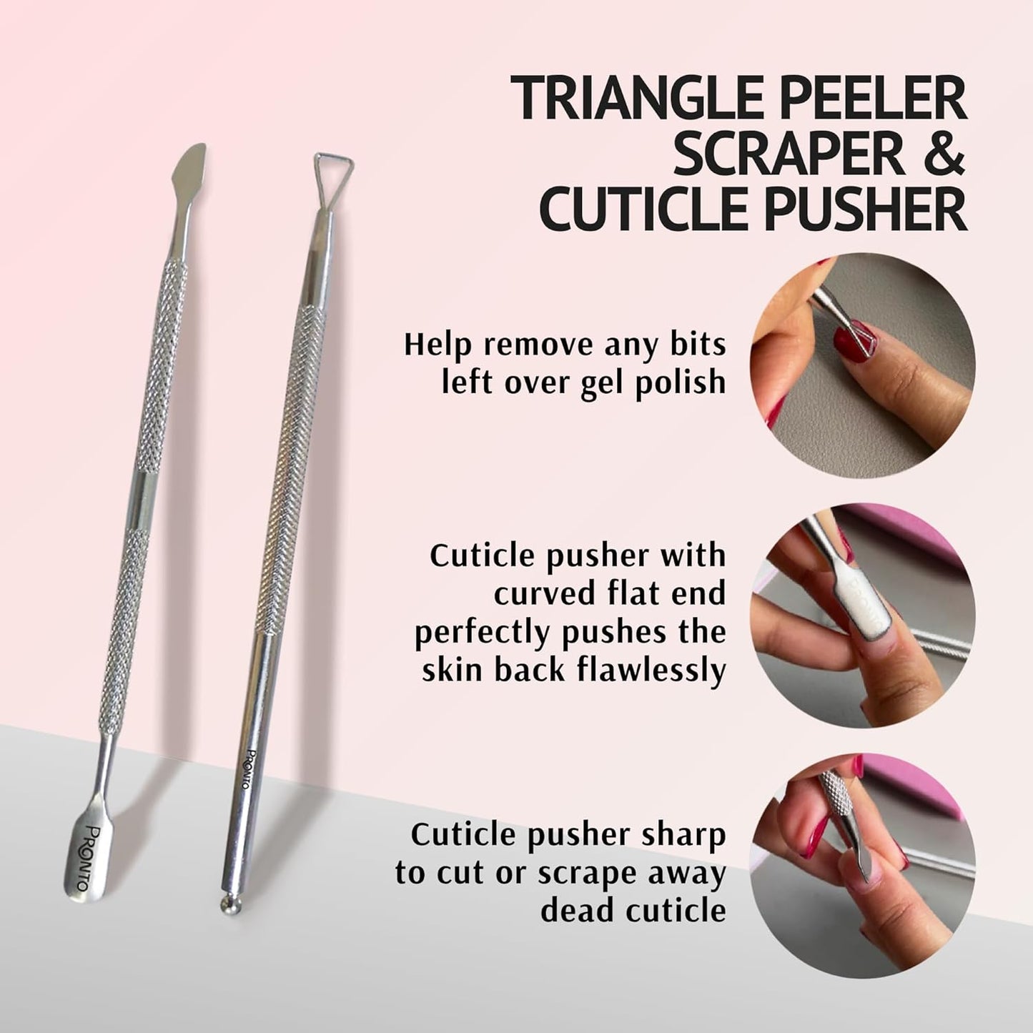 Pronto Gel Nail Polish Remover Kit - 8 Oz Pure Acetone | Complete Nail Care Set with File, Soak Off Bowl & Buffer