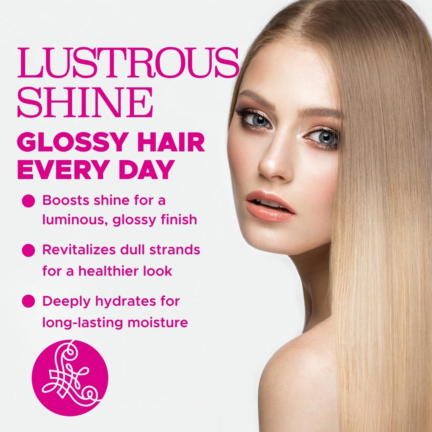 Luseta Glossy Pearl Shampoo and Conditioner Set Smooth & Moisturize, Add Shine and Helps Tame Frizz,Hydrating for Damaged Hair, Detangle,Nourish Strands, Sulfate Free,16.9oz*2