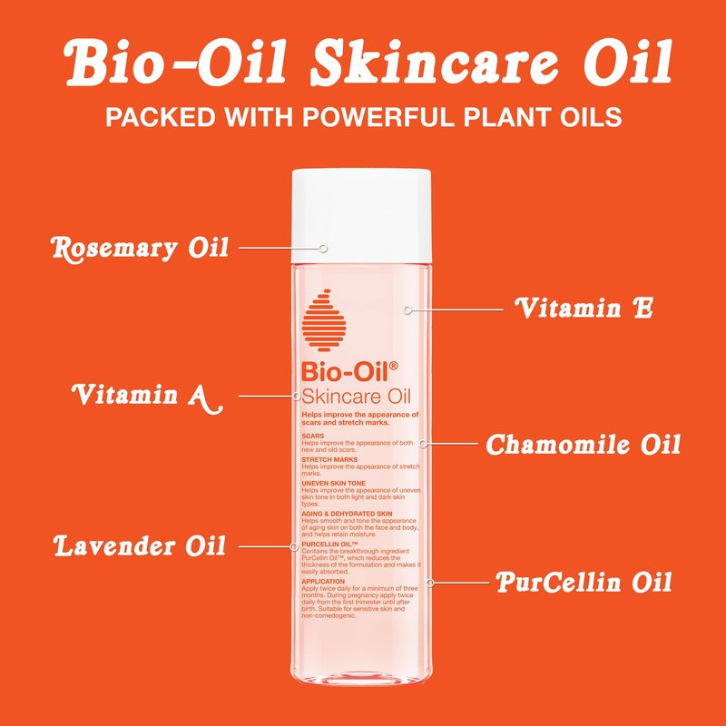 Bio-Oil Skincare Body Oil Bundle, Serum for Scars & Stretch Marks, Face and Body Moisturizer with Vitamin E & A for Sensitive Dry Skin, 4.2 oz and 2 oz Bottles