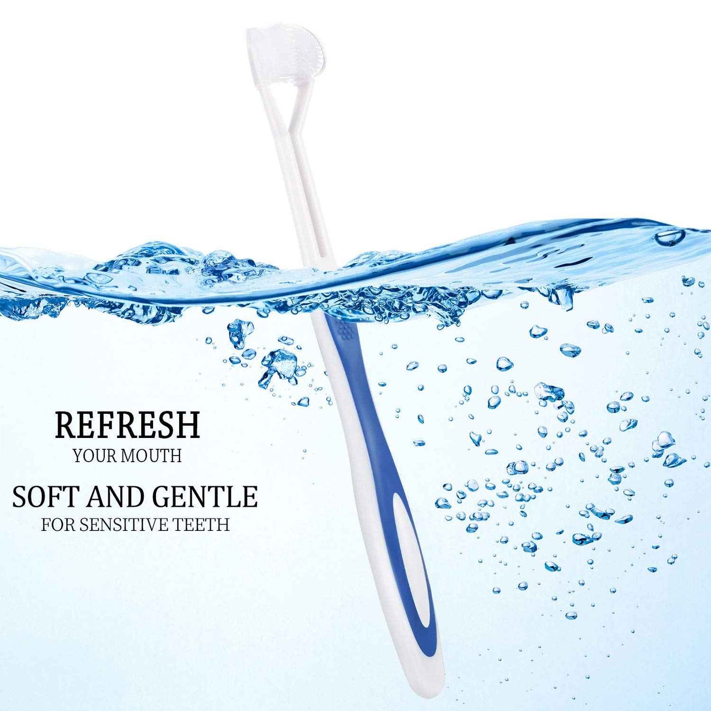 Boao 16 Pieces Three Sided Toothbrush Autism Bristle Travel Toothbrush for Kids Complete Teeth Gum Care Great Angle Bristles to Clean Each Tooth, Soft/Gentle (Green, Blue, Yellow, Red)