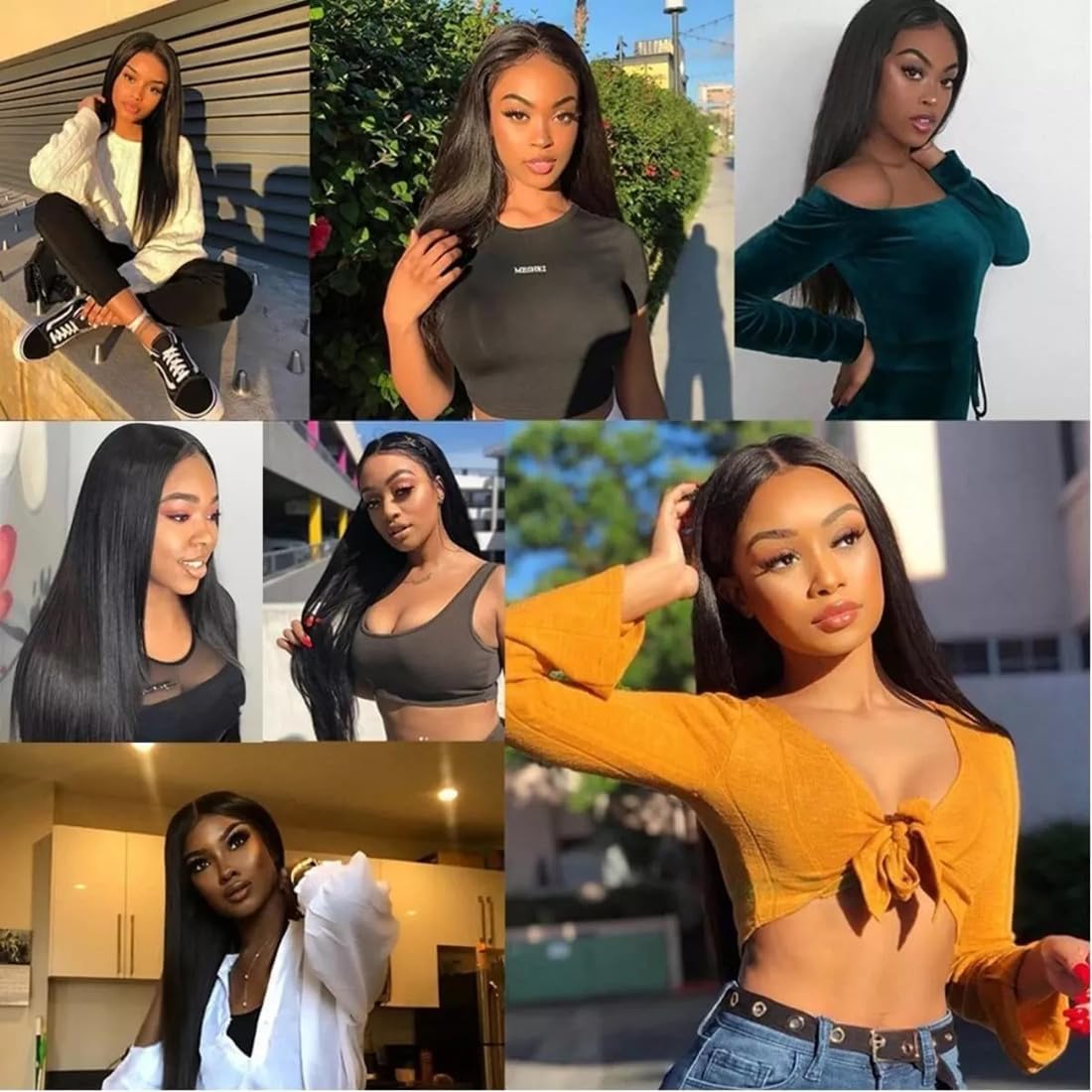 Straight Human Hair Bundles 14 16 18 Inch Trippy Hair Quick Weave 3 Bundles Human Hair 100% Unprocessed Raw Brazilian Virgin Hair Extensions for Black Women Natural Color