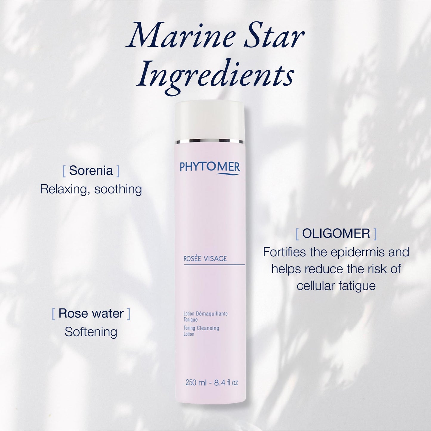 PHYTOMER Rosée Visage Face Toning Cleansing Lotion | All in One Cleanser, Makeup Remover & Toner | Gentle, Alcohol-Free Formula with Rose Water for Soft, Supple Skin (250 ml)