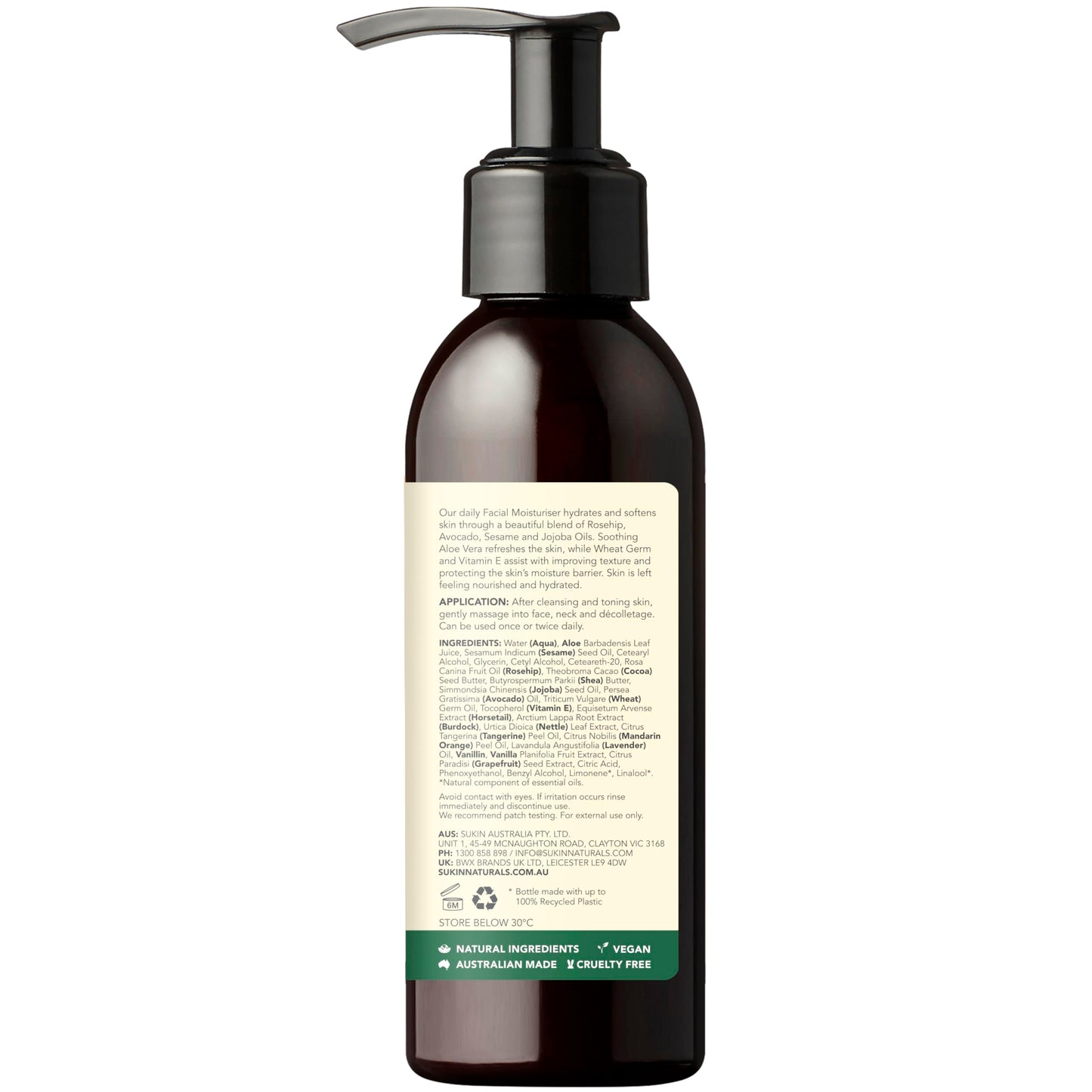 Sukin Facial Moisturizer, Hydrating – Signature Face Lotion with Aloe Vera, Rosehip Oil & Shea Butter for Rejuvenating Dry Skin, Signature Scent, 4.23 Oz