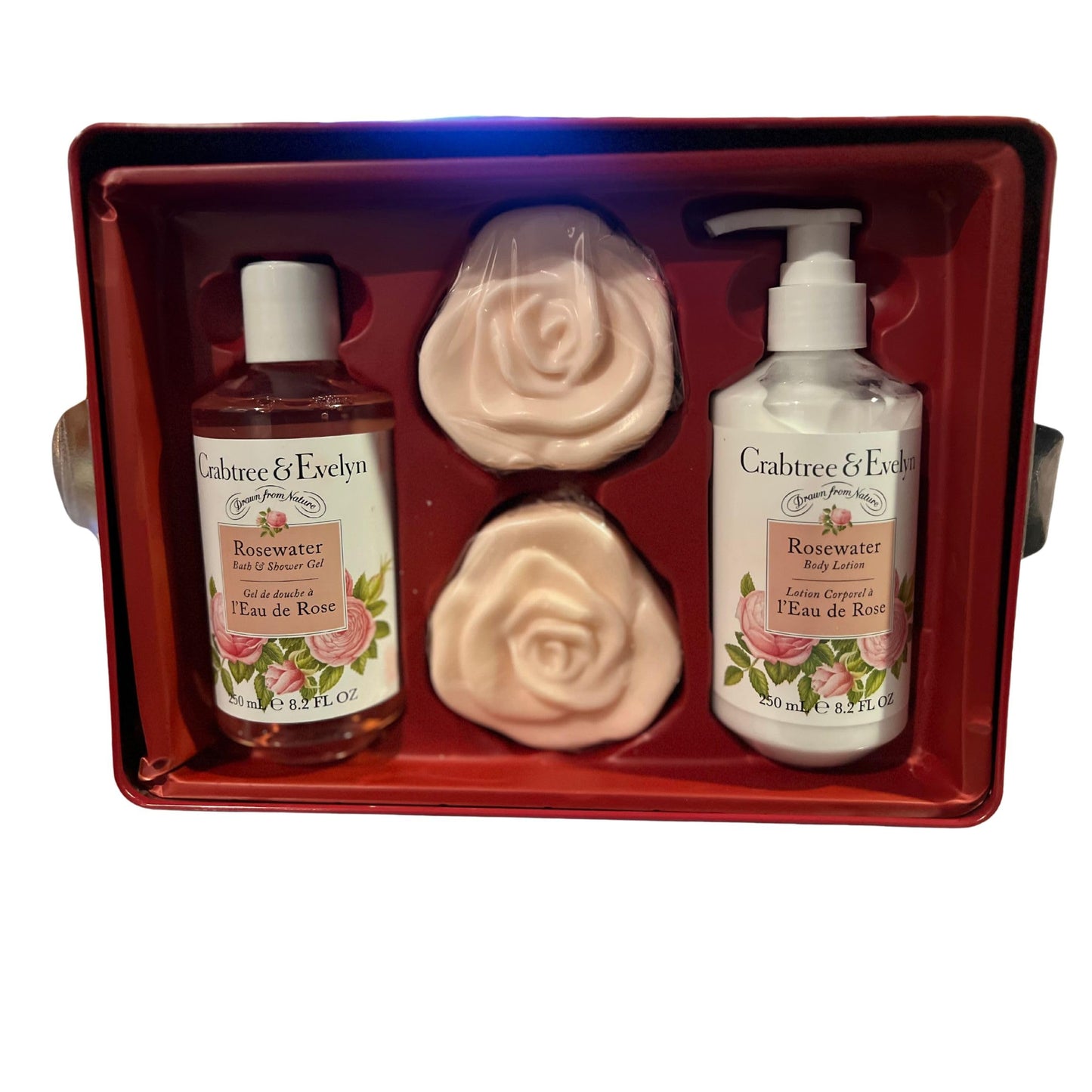 Crabtree & Evelyn 4 Piece Gift Set Tin (4-piece set, Rosewater)