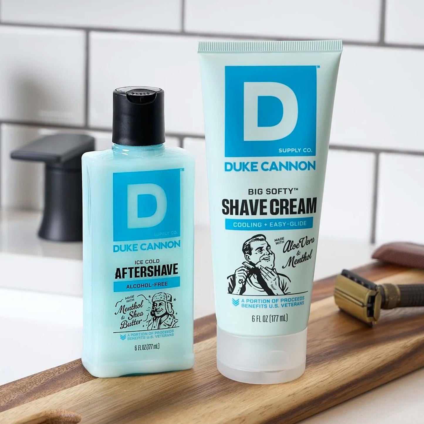 Duke Cannon Ice Cold Cooling After Shave Balm for Men - 6 fl oz - Alcohol-Free Post-Shave Balm for Men - Made with Menthol & Shea Butter