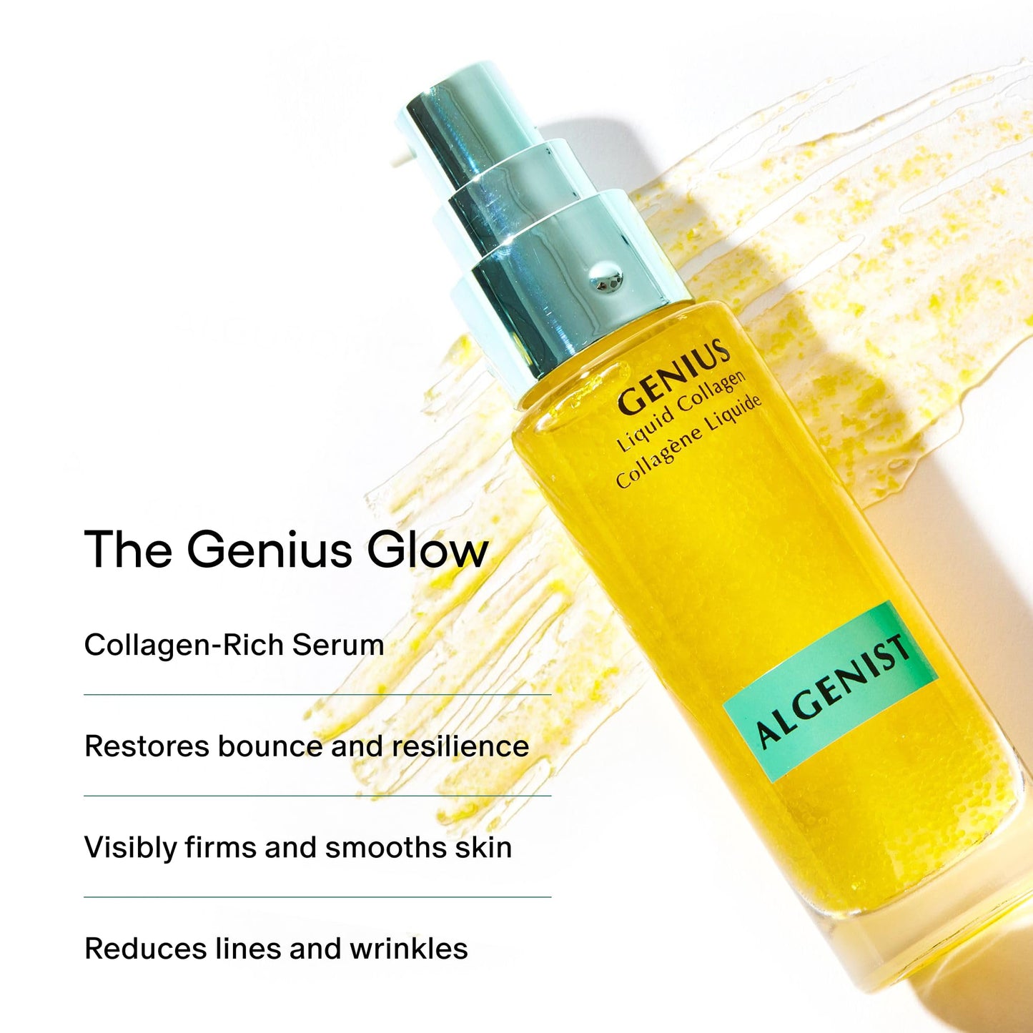 Algenist GENIUS Liquid Collagen Serum - Firming & Hydrating Vegan Face Serum with Alguronic Acid + Vitamin E - Helps Visibly Minimize Fine Lines + Wrinkles & Improve Elasticity (2 oz)