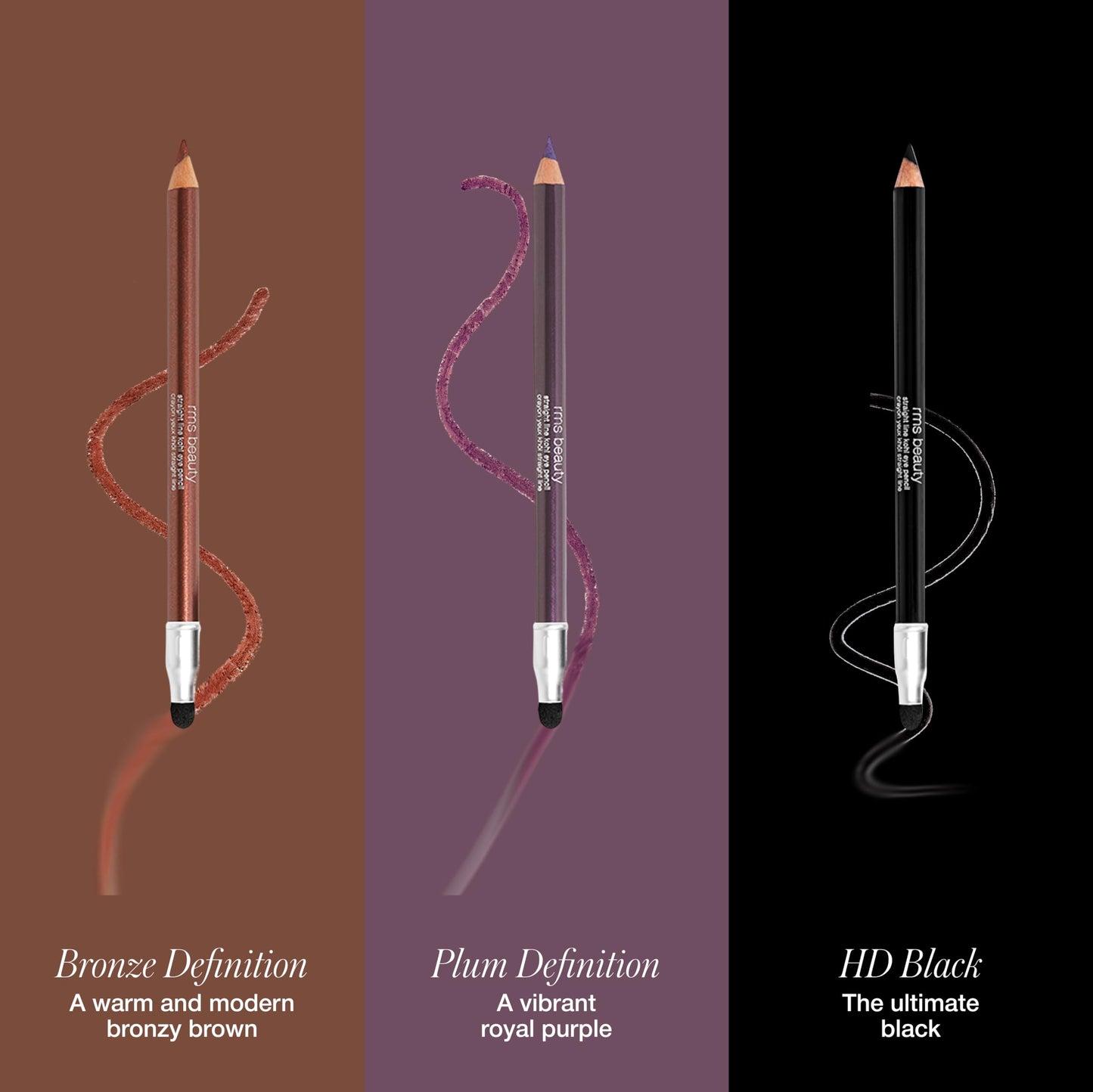 RMS Beauty Straight Line Kohl Eye Pencil Waterproof Creamy Long-Lasting Smudge-Proof Intense Rich Color Natural Ingredients Twist-Up 0.04 oz