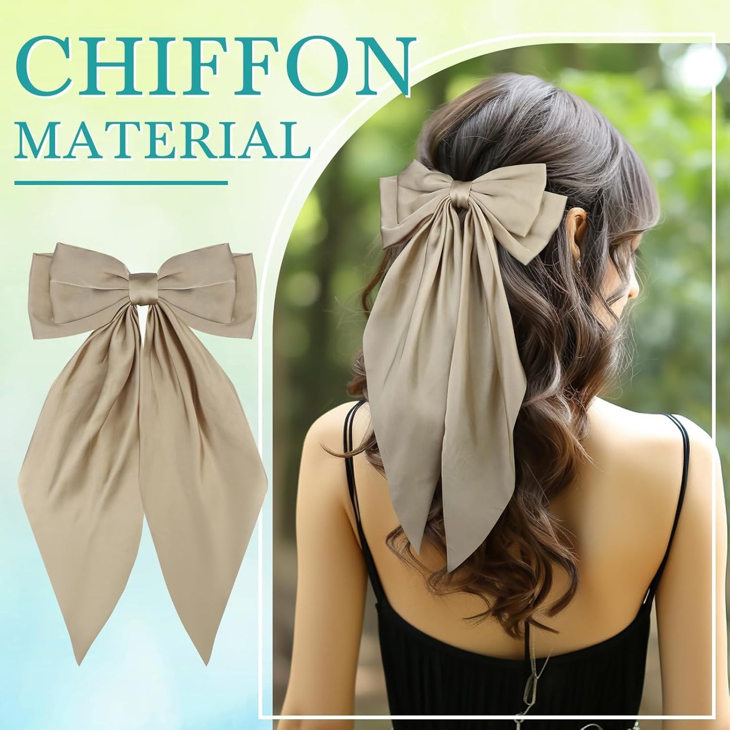 32Pcs Satin Hair Bows - Oversized Silky Hair Clips for Women | Large Ribbons with Long Tails