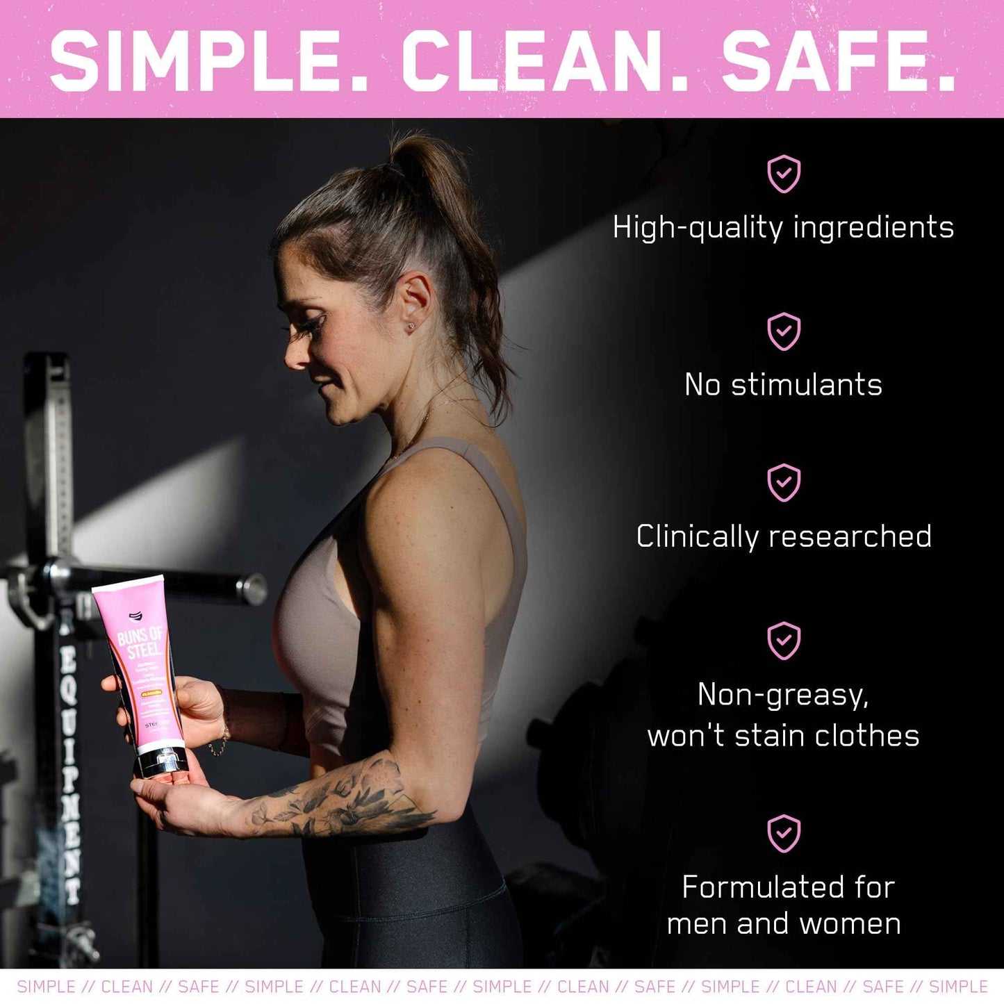 SteelFit Maximum Toning Cellulite Cream, Buns of Steel - Skin Firming & Tightening Body Lotion with Caffeine for Stretch Marks - Anti-Cellulite Remover Treatment for Booty, Thighs, Legs & Glutes