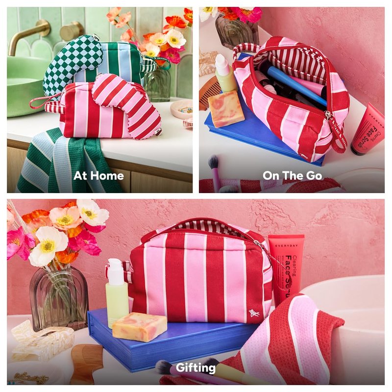 Dock & Bay Toiletry Bag - Large Travel Toiletries Kit - Peppermint Punch