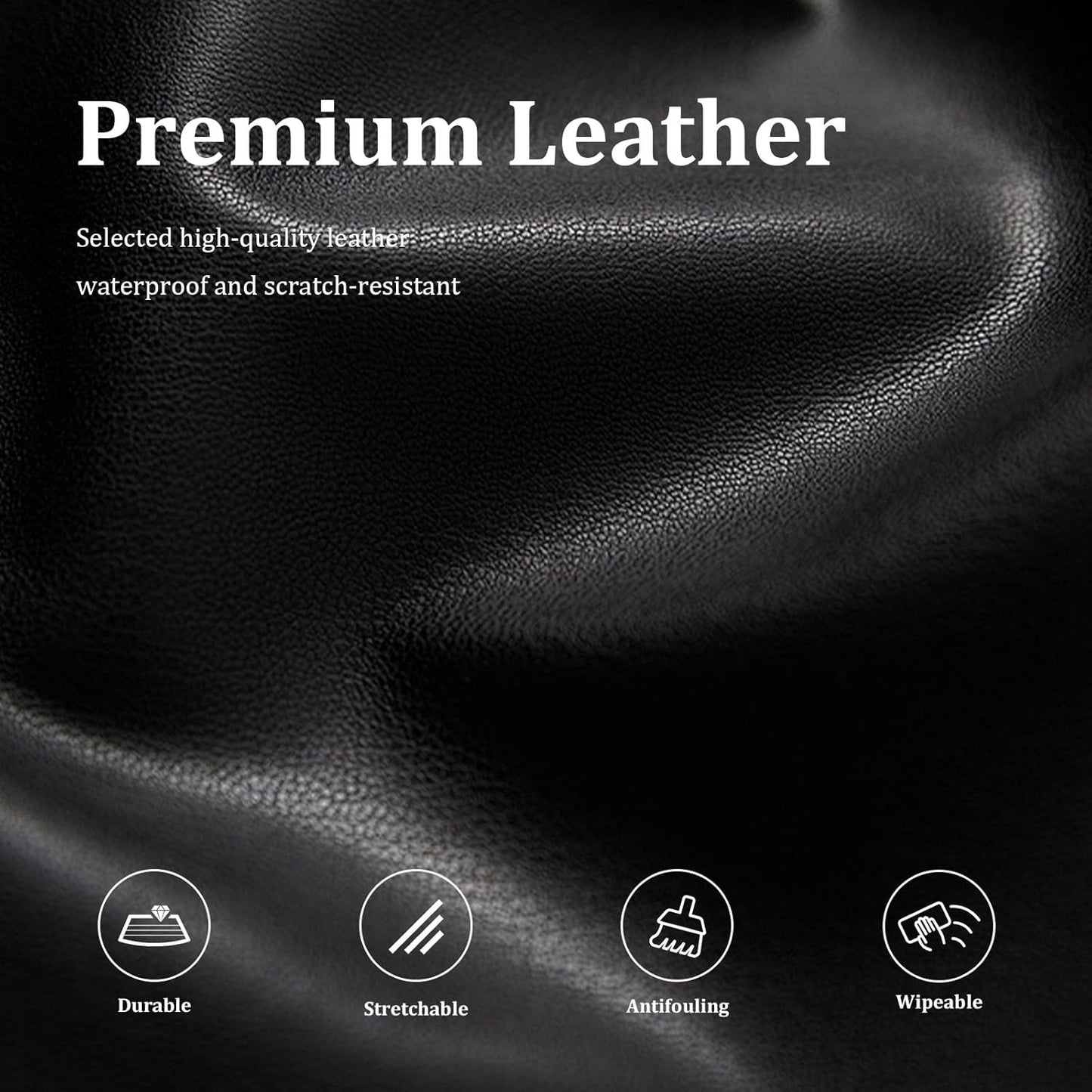 Leather Massage Table Cover - Wipeable Fitted Protector for Spa & Massage Beds | Fits 28-32" Wide - Black