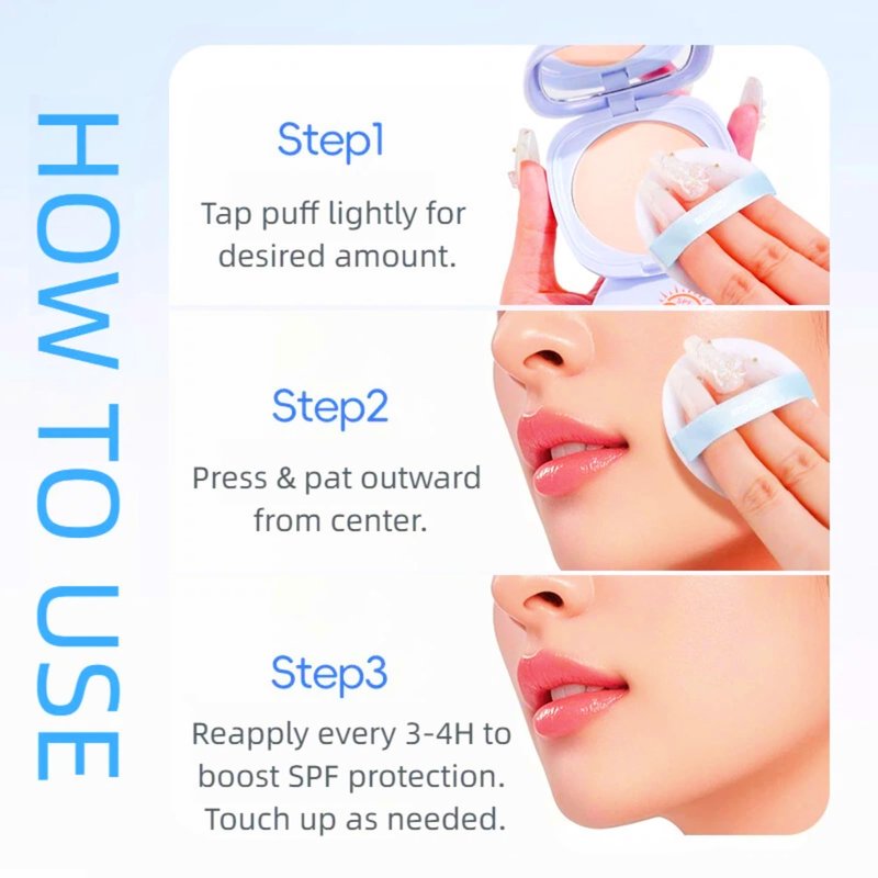 Sunscreen Setting Powder & Powder Foundation | SPF 35 PA+++ 4-in-1 Mineral Pressed Powder with Concealer | Oil Control, Matte Finish, Long-Lasting, Buildable Coverage, Weightless & Anti-Dullness