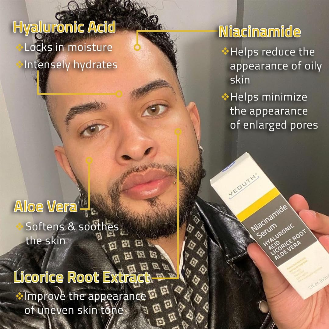 Niacinamide Serum 10% with Hyaluronic Acid & Aloe Vera | Hydrating B3 Face Serum for Even-Toned Skin - 2oz