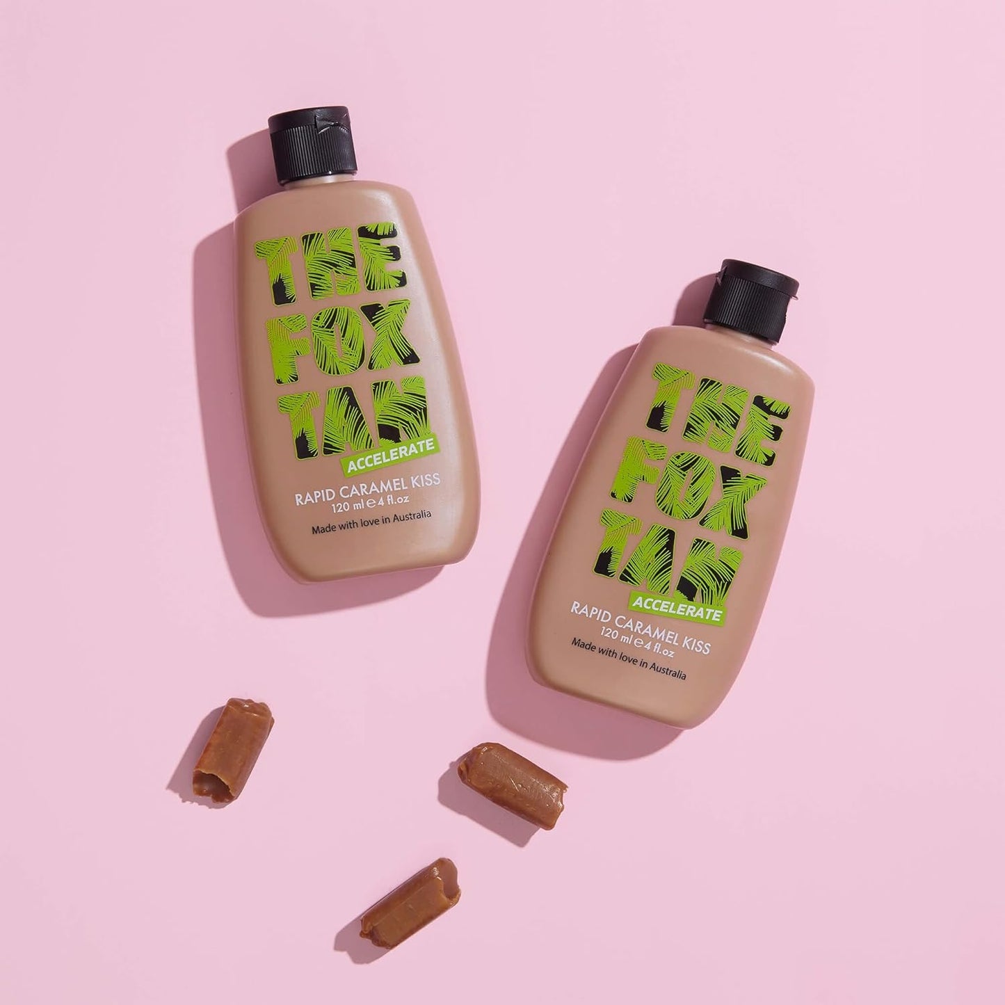 Natural Tanning Accelerator - Fox Tan Rapid Caramel Kiss | Instant Tint & Glow, Vegan, 120 mL