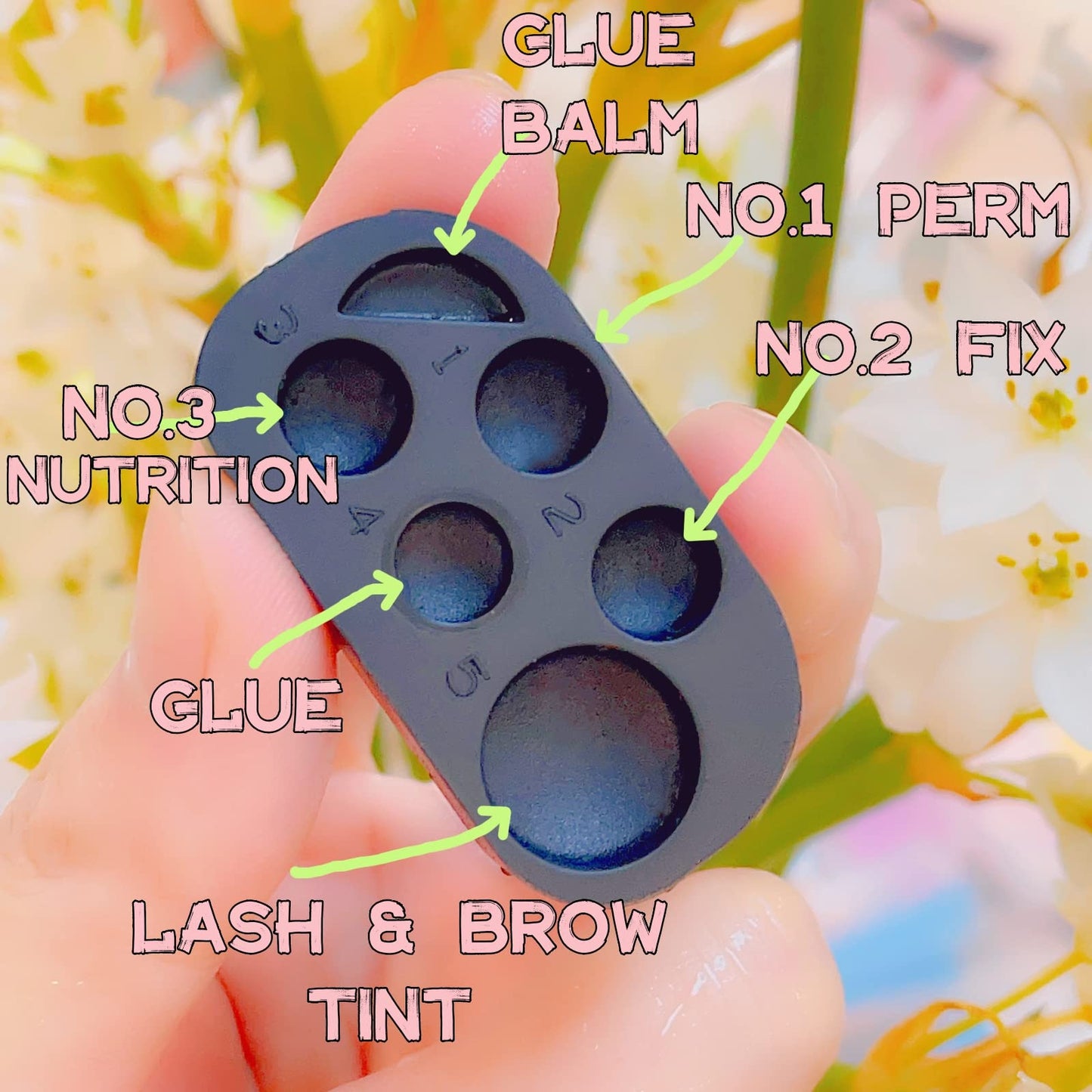 Lash Lift Brow Lamination Lotion Palette Silicone Tray for Eyelash Perm and T-int 6 Function Container for Lifting Lashes Brows 2 in 1 Lash Extension Remover Conditioner Primer Cleanser Tool