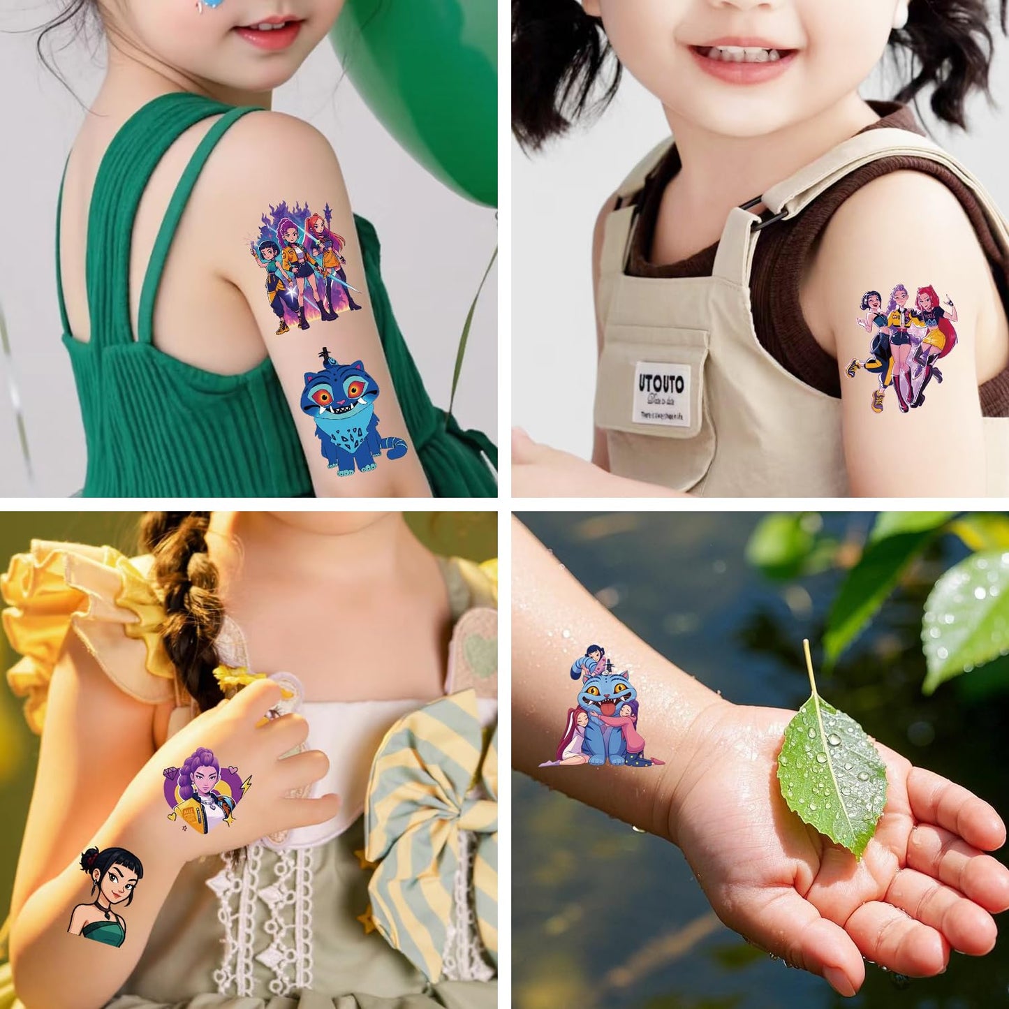 40Pcs Korean Idol Demon Movie Hunters Temporary Tattoos pack Removable Tattoo Stickers for Kids,Goodie Bag Stuffers Party Supplies Decoration Gifts(Demon Movie Hunters-B)