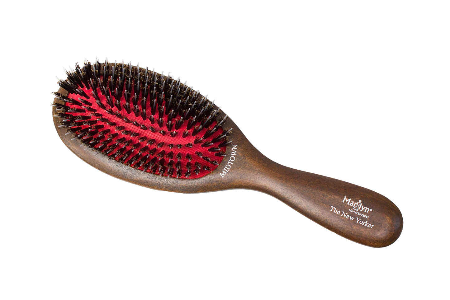 Marilyn Brush New Yorker Midtown Flat Brush | Massages & Stimulates Scalp | Distributes Natural Oils Along Hair Shaft | Great for All Hair Types