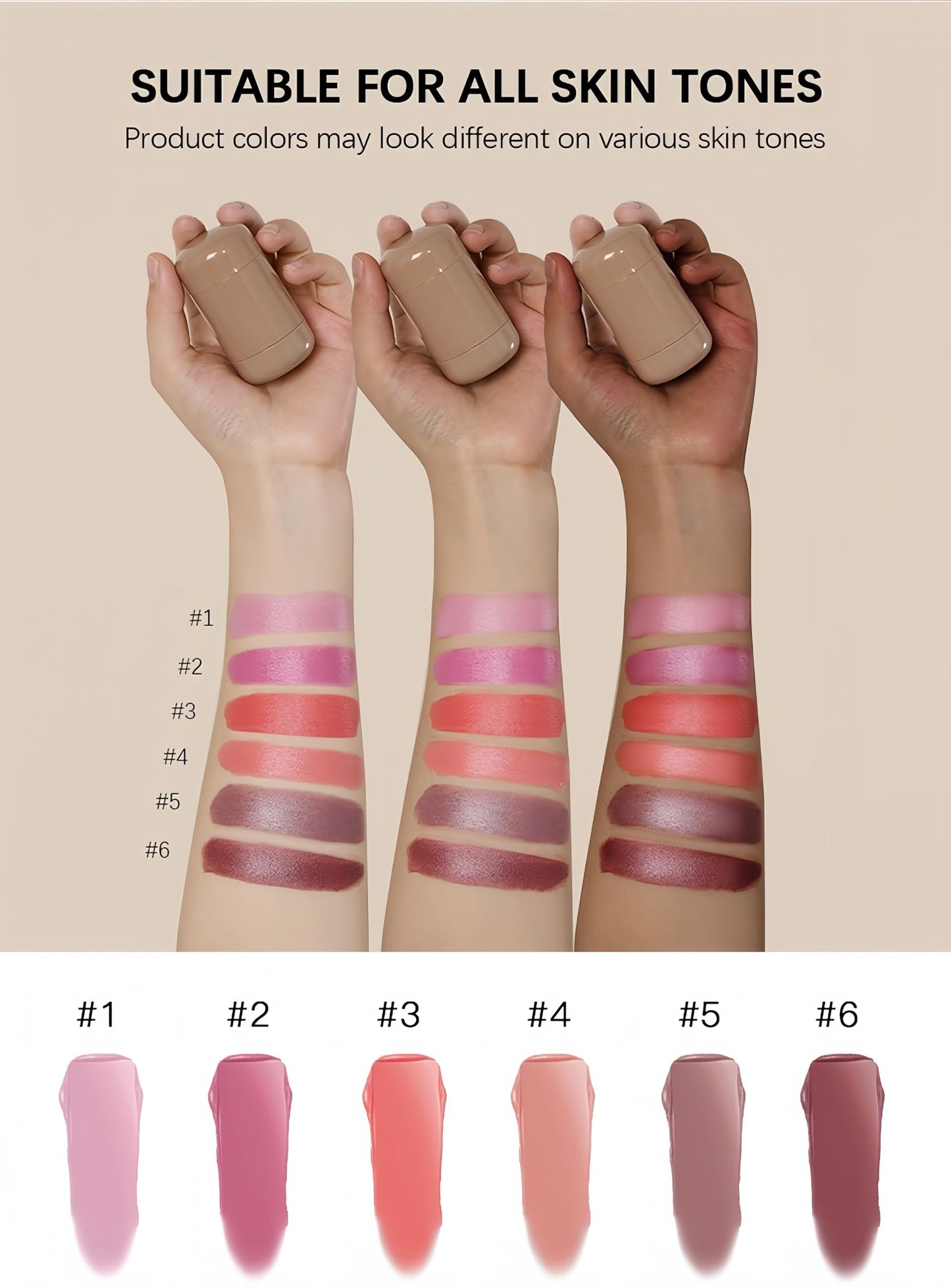 MAEPEOR Matte Blush Stick Creamy Natural Looking Finish Face Blush Long-Lasting Lightweight Buildable Blushes Stick for Cheeks (03 Bright Coral)
