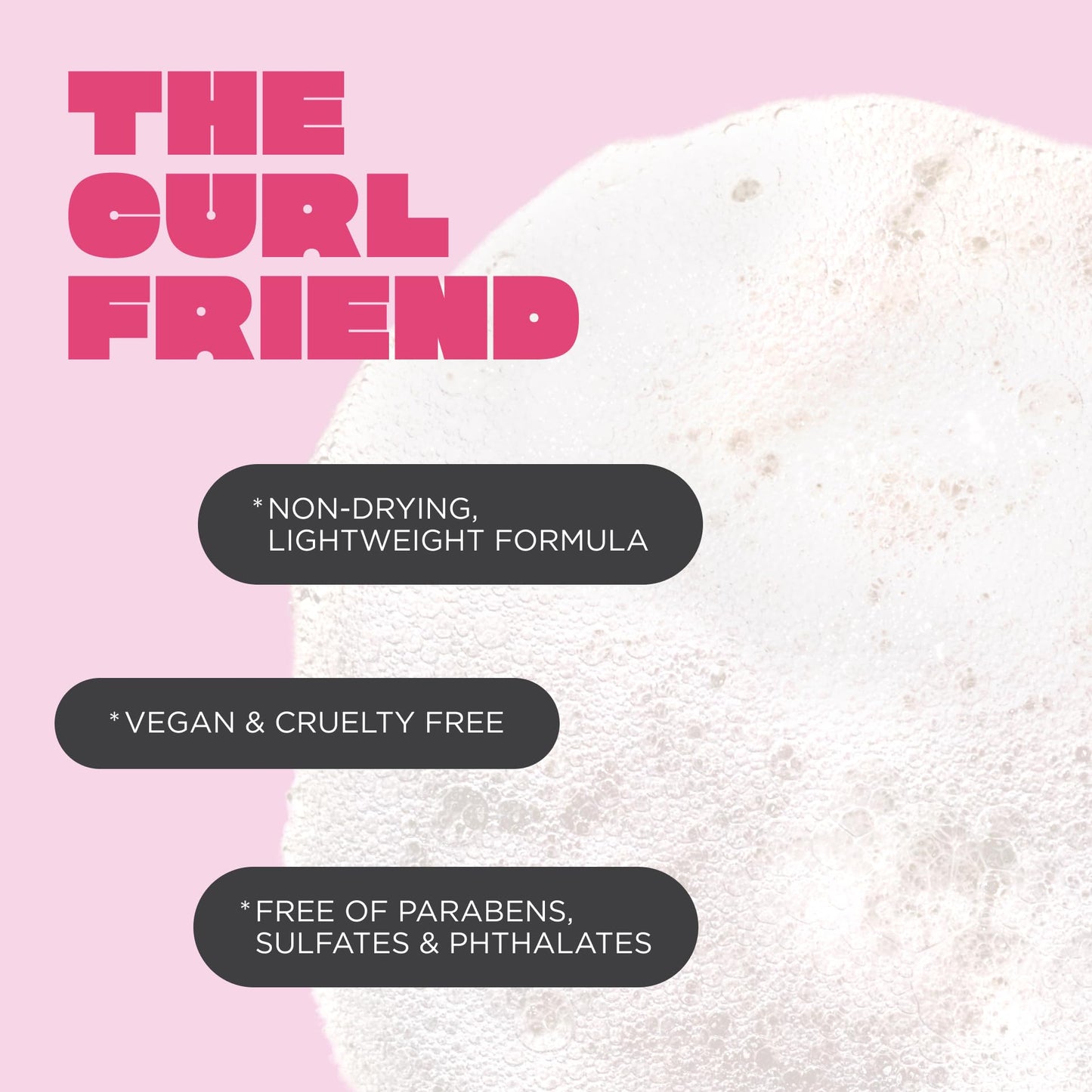 Cake Beauty Gel-to-Foam Curl Styler, The Curl Friend – High Hold Curl Defining Gel, Frizz Protection, Coconut Oil & Shea Butter - For Curly Hair- 6.8 fl oz./ 200 mL