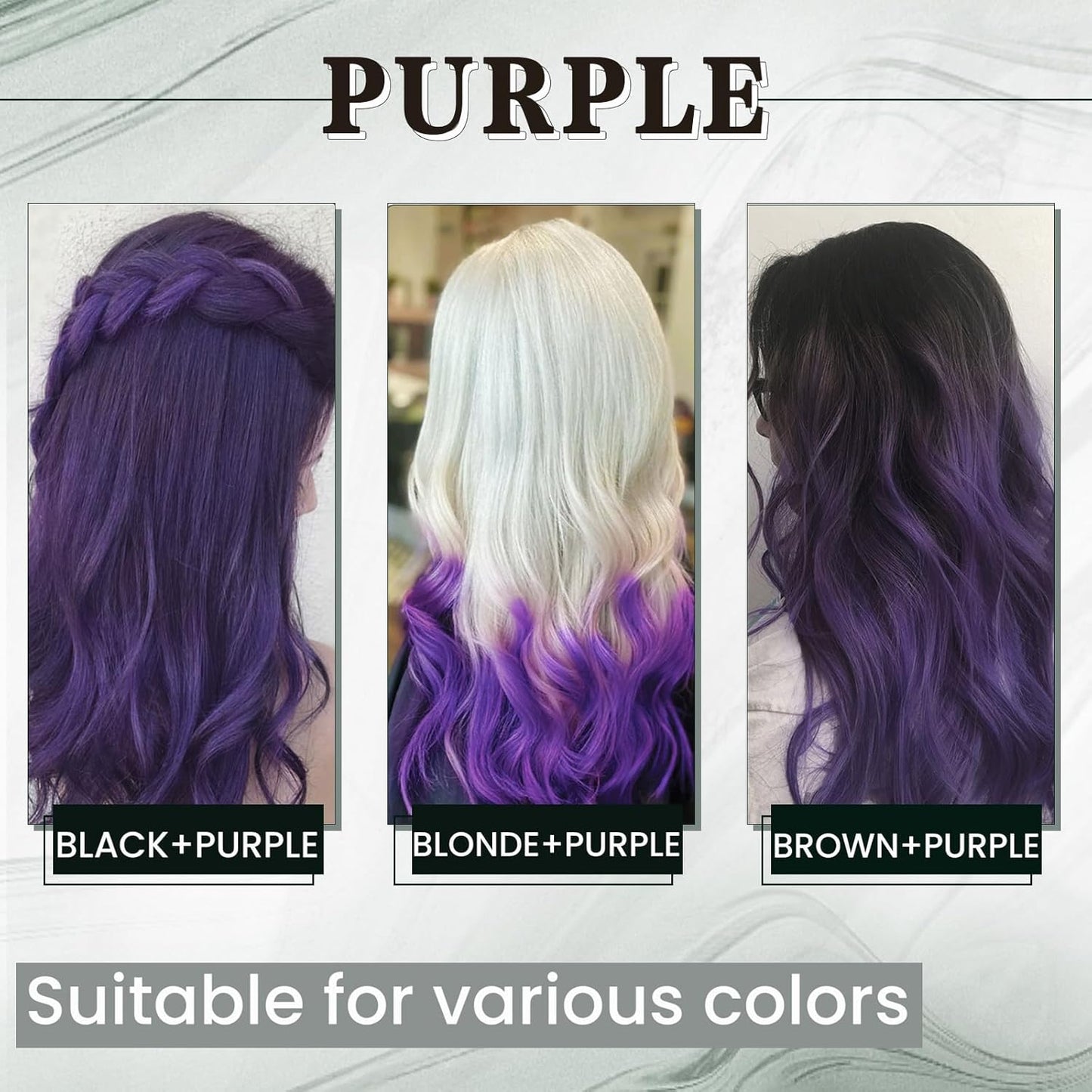 RUNATURE I Tip Hair Extensions - Purple Highlight Human Hair | 16 Inch, 20g, Soft & Smooth for Easy Maintenance
