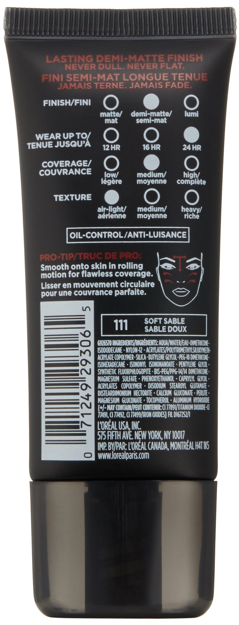 L'Oréal Paris Infallible Pro-Matte Foundation, Soft Sable, 1 fl. oz.