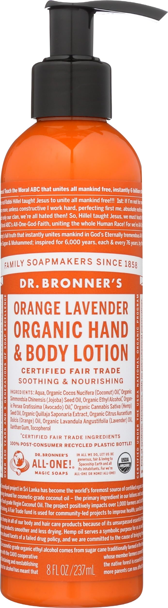 Dr. Bronner's, Lotion Orange Lavender Organic, 8 Fl Oz