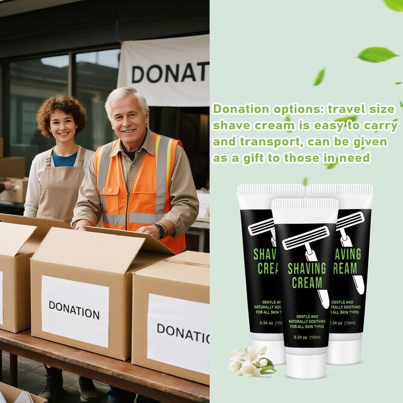 Shaving Cream Bulk Travel | Disposable 10ml Cream for Hotels & Homeless (Pack of 150)
