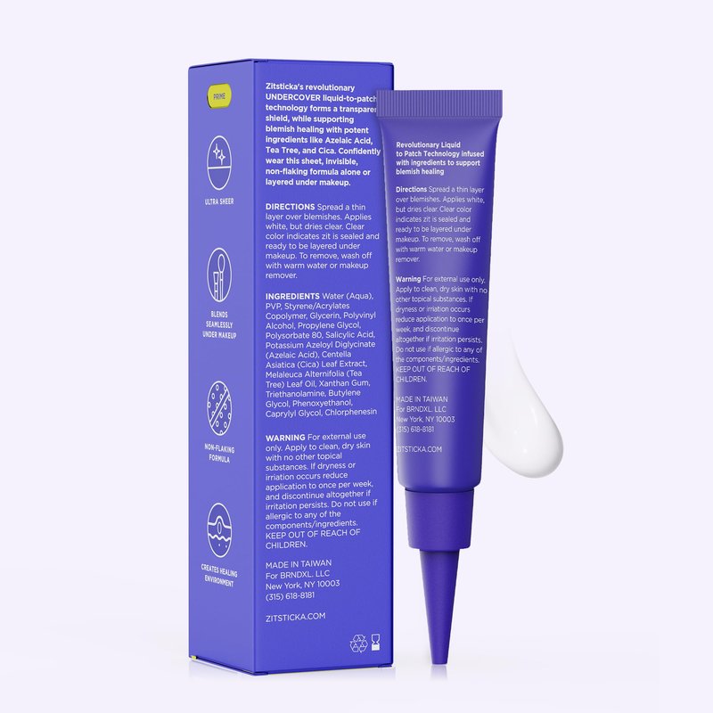 ZitSticka Liquid Pimple Patch - Invisible Pimple Patches for Face, Pimple Cream, Salicylic Acid Spot Cover For Face, Liquid Pimple Patch Large & Clear Fits to Makeup (Liquid Patch 0.3oz,10ml)
