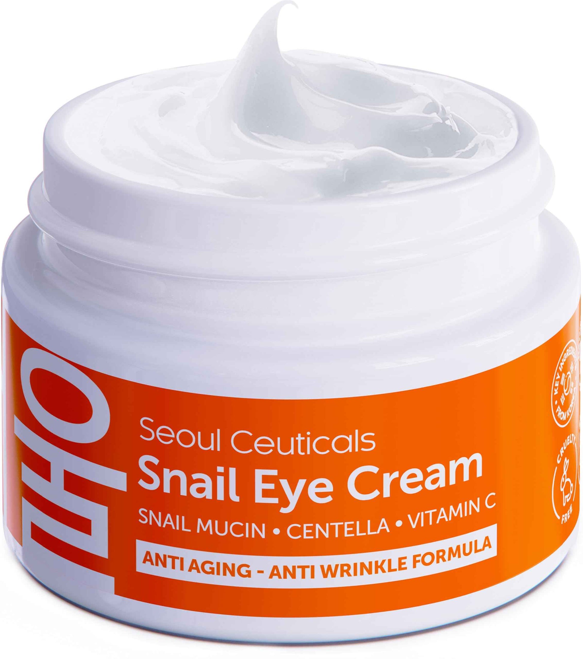 SeoulCeuticals Korean Snail Mucin Eye Cream - 97.5% Snail Filtrate K Beauty Anti Aging Under Eye Anti Wrinkle Eye Treatment Cream 0.5oz