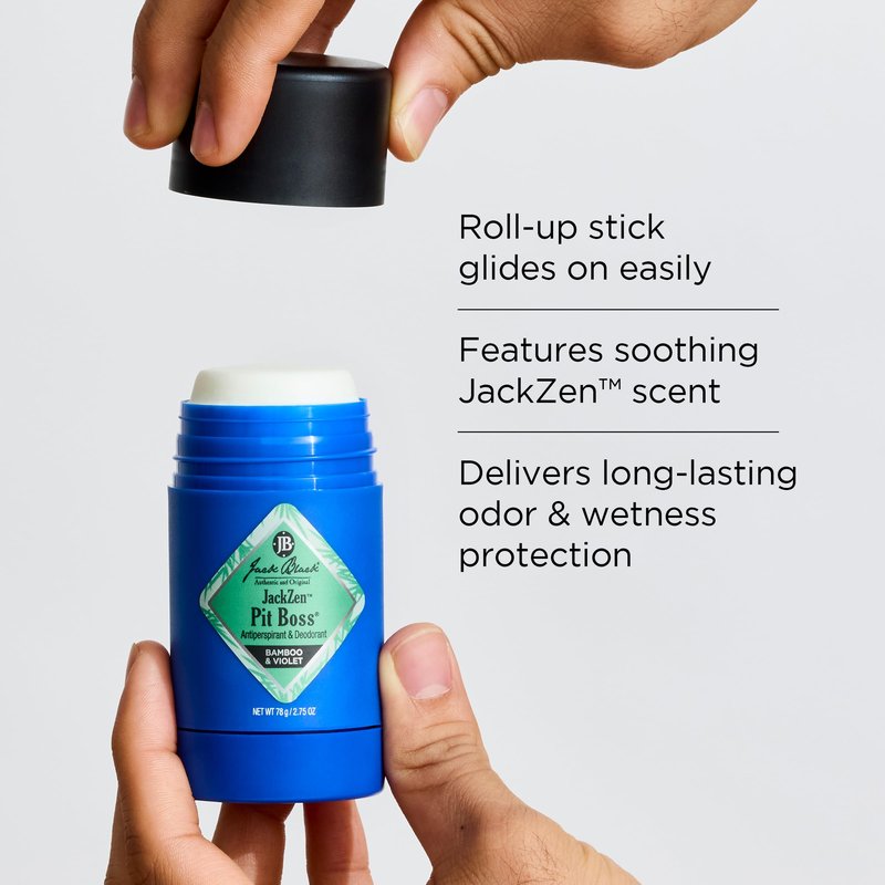 Jack Black Pit Boss JackZen Antiperspirant & Deodorant Men - 2.75 oz - Bamboo & Violet - Mens Deodorant for Sensitive Skin