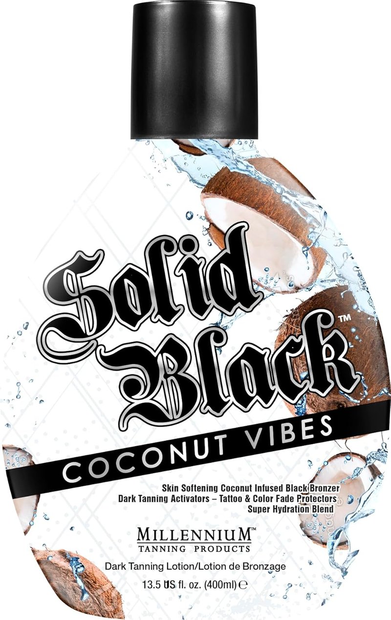 Millennium Tanning Dark Tanning Lotion - Coconut Vibes with Tattoo & Color Fade Protection | 13.5 fl. oz.