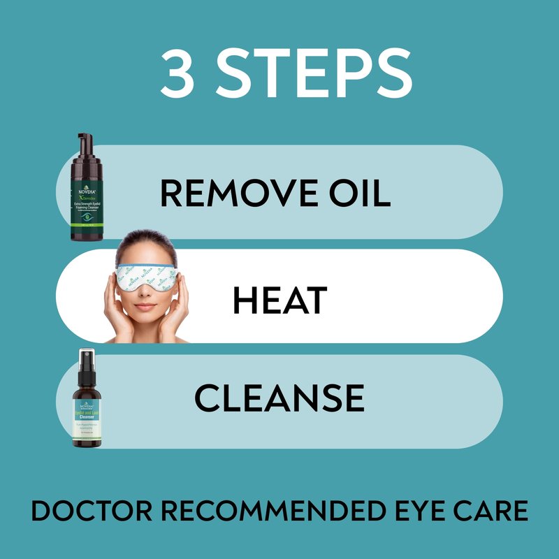 NOVEHA Demodex Eyelid Cleanser Foam | Extra Strength Tea Tree Oil Formula | Daily Face Wash For Eyelash, Demodex, MGD, Stye Eyes, Eye Irritations & Skin Dryness, 3.38 fl. oz. (100ml) - (Pack of 2)