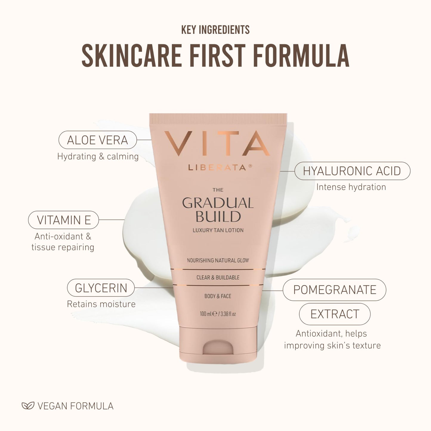 VITA LIBERATA Fabulous Gradual Tanning Lotion - Buildable Formula, Sun-Kissed Tan, Untinted For Minimal Transfer, Lasting Finish, Formulated with Hyaluronic Acid, 3.38 lf.oz