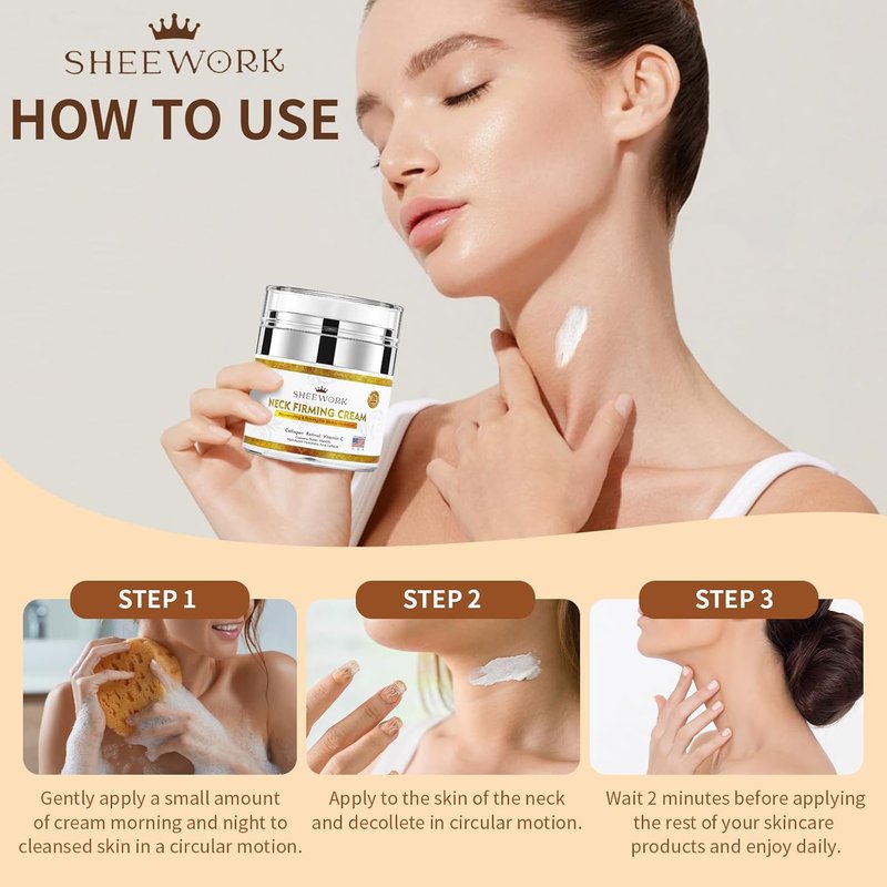 Neck Firming Cream - Tighten & Lift for Sagging Skin | Anti-Aging Formula for Youthful Neck