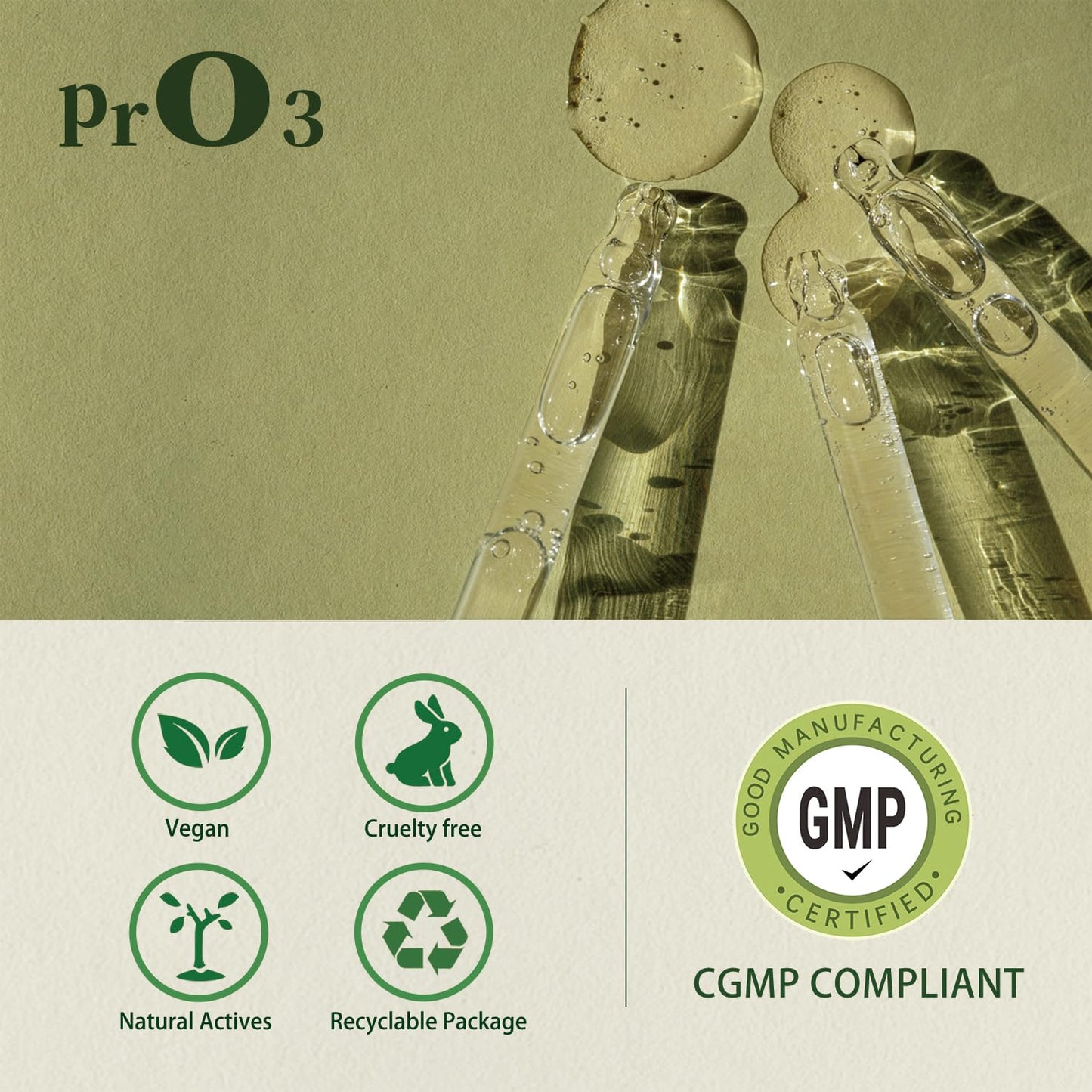 PrO3 Fully Ozoneted Olive Oil-100% Pure Ozone Oil-1 OZ-Glass Dropper Bottle-Organic Natural for Skin Care Essence Oil- Rich in Reactive Oxygen.