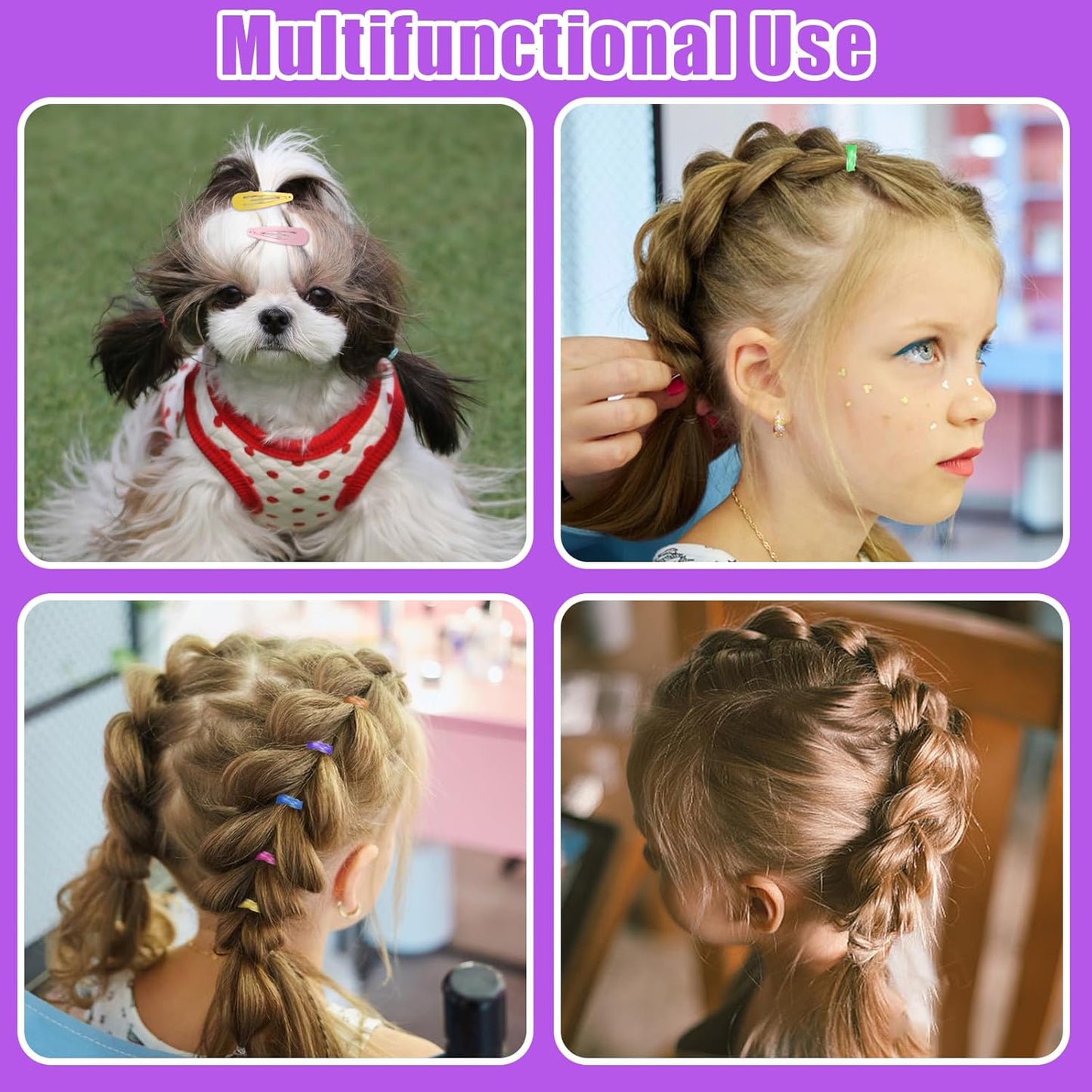 32 Colored Elastic Ties, 1700 Pieces Rubber Bands With 14 Styling Tools, Hair Tie Cutter and Accessories for Girls, Baby, Toddler, Kids