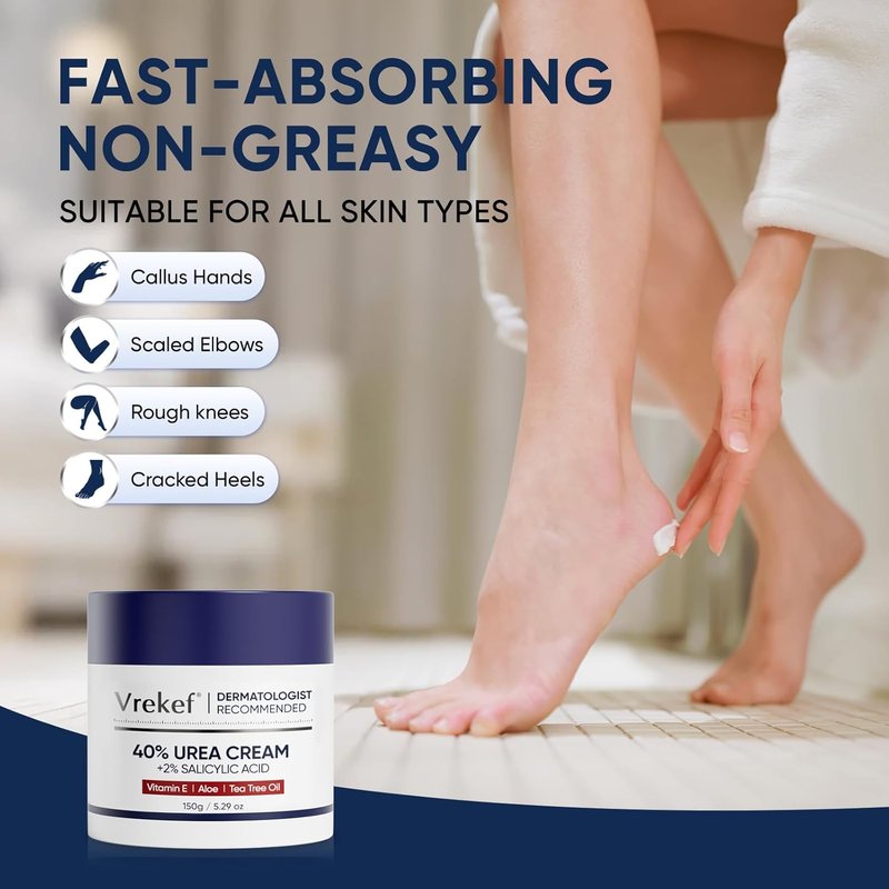 Urea Cream 40% - Maximum Strength Foot & Hand Cream with Salicylic Acid for Dry, Cracked Skin | 4 oz
