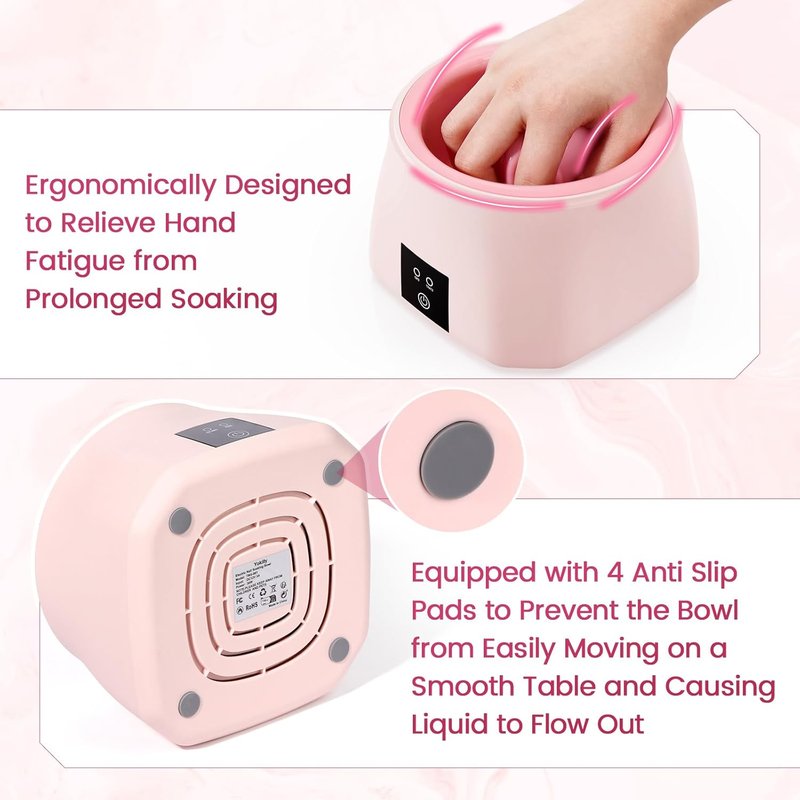 Heated Nail Soaking Bowl - 50% Faster Electric Nail Soak for Home Salon | Ideal for Beginners
