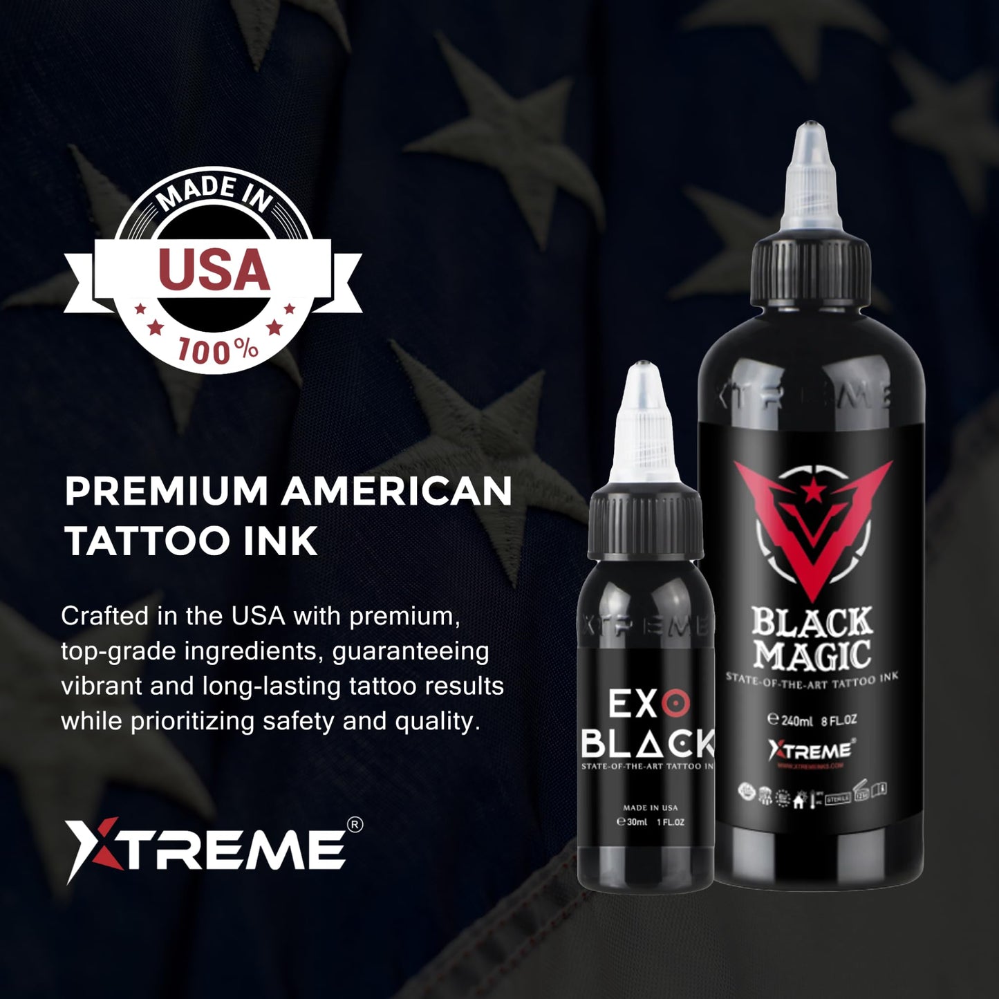 Xtreme Tattoo Ink, Versatile Medium Viscosity for Precision Tattooing, Rich Hue, Quick Healing, Acrylic-Free, Water Based and Premium Quality - Ready-to-Use Tattoo Ink (Bullseye Red, 4 oz)