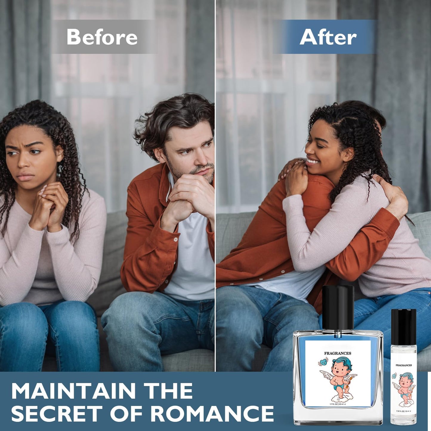 Cologne for Men - Pheromone-Infused Long Lasting Fragrance | 50ml Eau de Parfum Spray | Seductive Natural Herbal Scent for Attraction & Confidence | Day & Night Wear, Gift-Ready for Him (50+10ML)